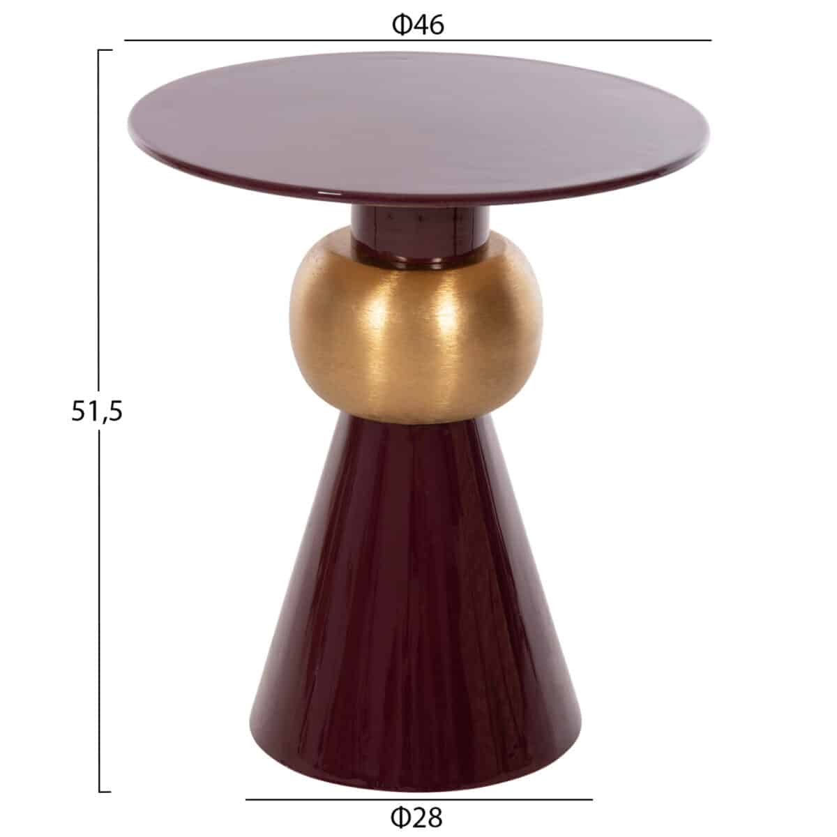 boithitiko-trapezaki-fb9423406-metallo-s-1 ΒΟΗΘΗΤΙΚΟ ΤΡΑΠΕΖΑΚΙ PATNA HM4234.06 ΜΕΤΑΛΛΟ ΣΕ ΜΠΟΡΝΤΟ-ΧΡΥΣΟ Φ46x51,5Υεκ. - Image 2