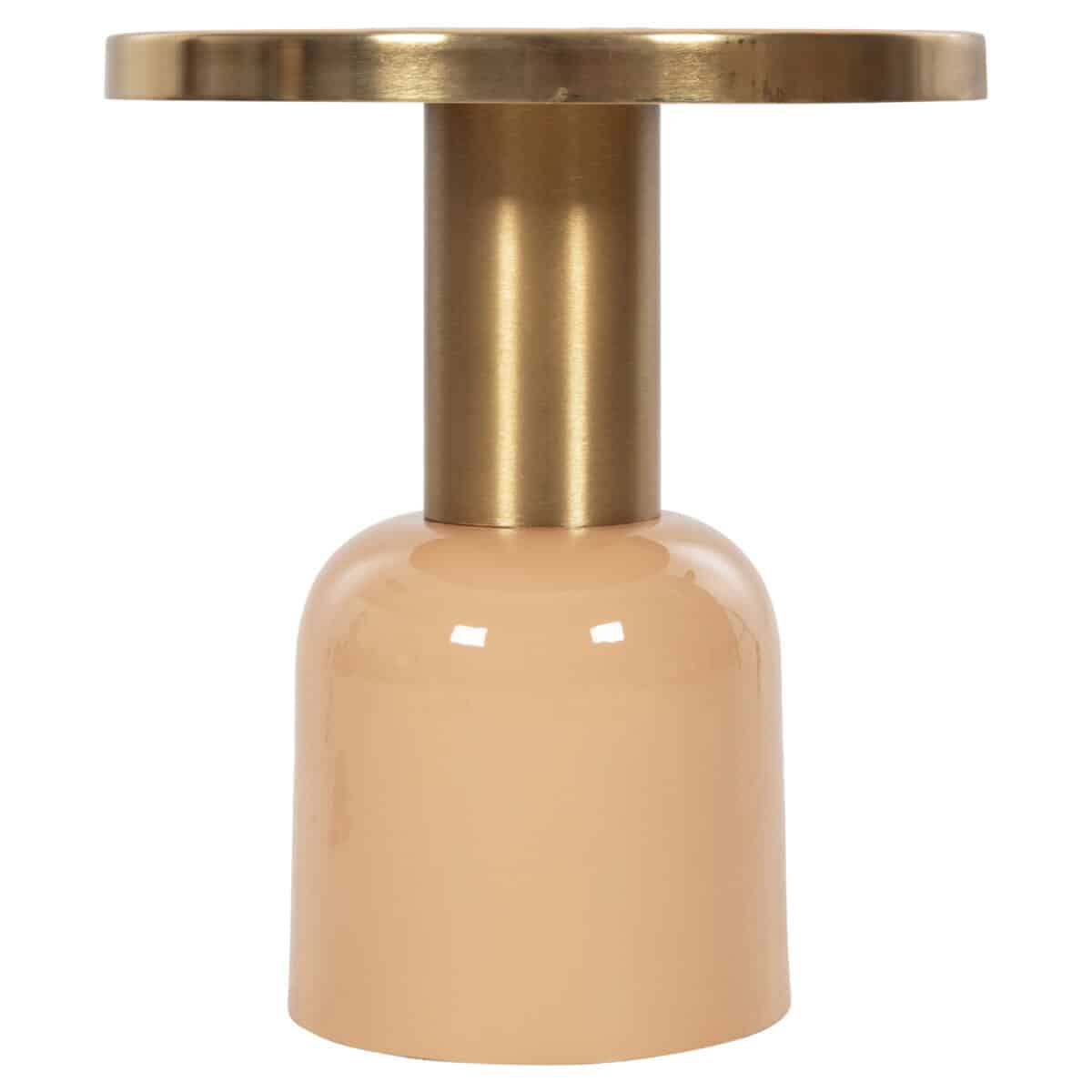 ΒΟΗΘΗΤΙΚΟ ΤΡΑΠΕΖΑΚΙ ERODE HM4249.08 ΜΕΤΑΛΛΟ ΣΟΜΟΝ-ΧΡΥΣΟ-ΜΠΕΖ Φ40,5x45,5Υ εκ. - Image 3