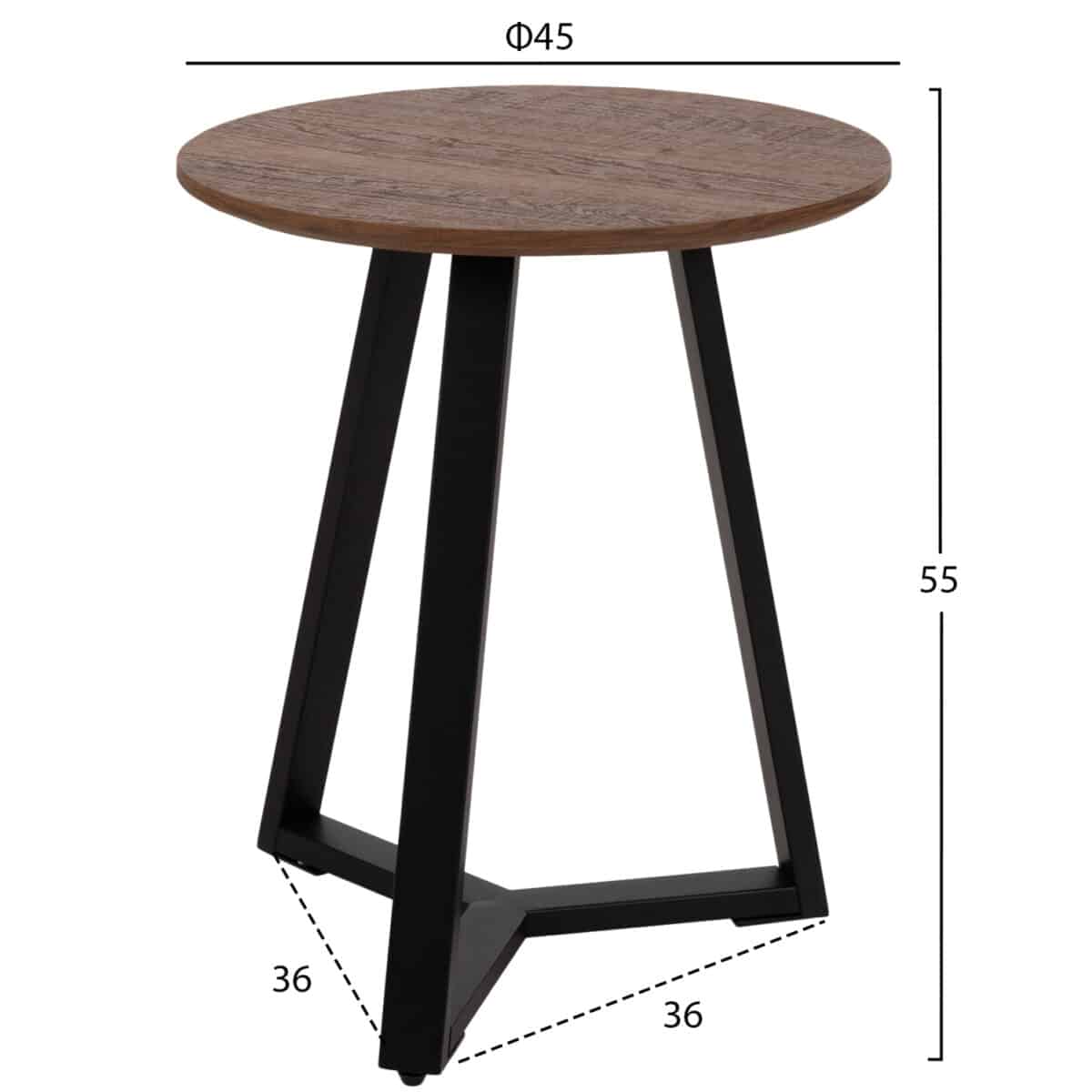 boithitiko-trapezaki-fb9958704-mdf-karyd-1 ΒΟΗΘΗΤΙΚΟ ΤΡΑΠΕΖΑΚΙ ROCKET HM9587.04 MDF ΚΑΡΥΔΙ-ΜΑΥΡΗ ΜΕΤΑΛΛΙΚΗ ΒΑΣΗ Φ45x55Υεκ. - Image 2