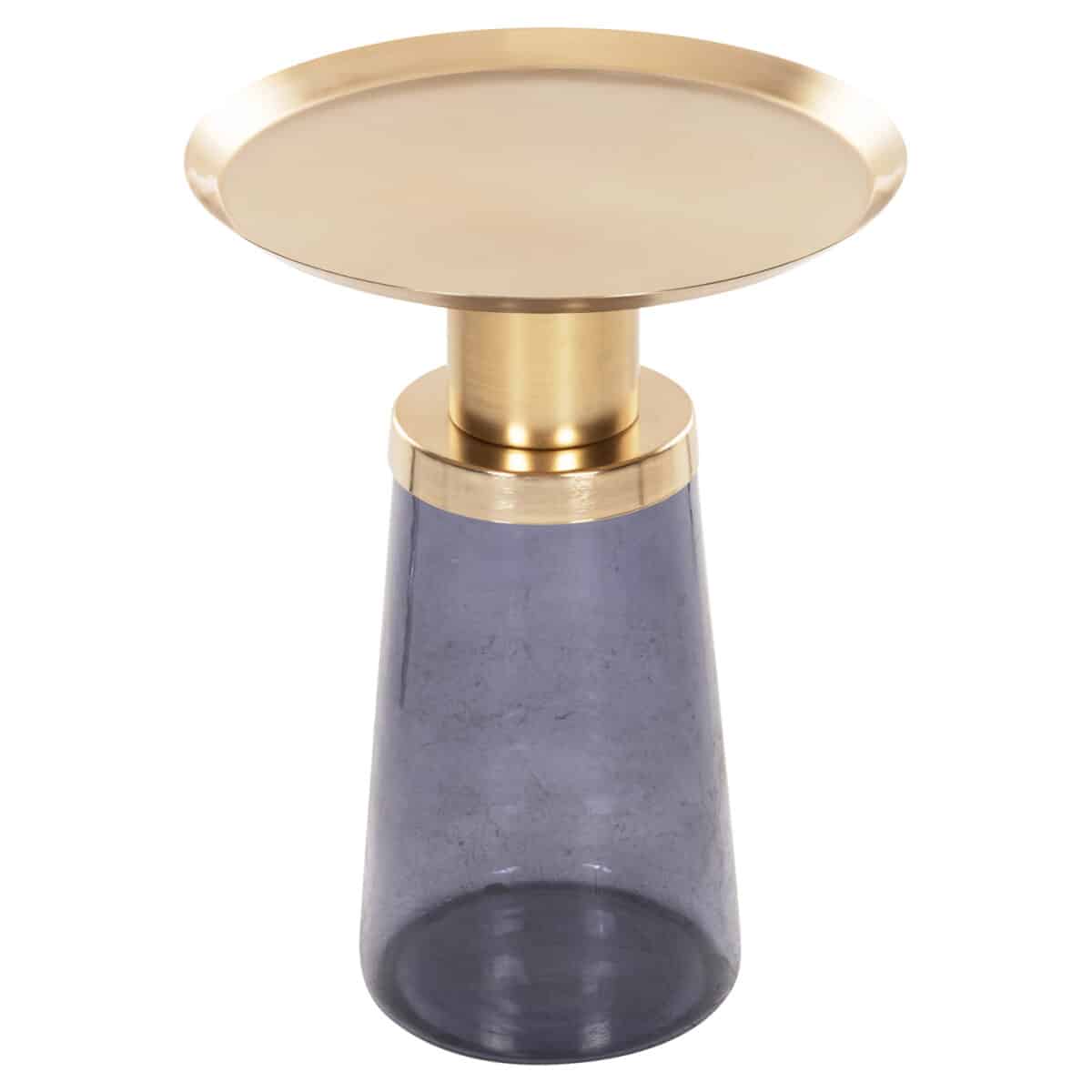 ΒΟΗΘΗΤΙΚΟ ΤΡΑΠΕΖΑΚΙ BALLIN HM9725 ΜΠΛΕ ΓΥΑΛΙ-ΧΡΥΣΟ ΜΕΤΑΛΛΟ Φ37,5x49,5Υεκ. - Image 3