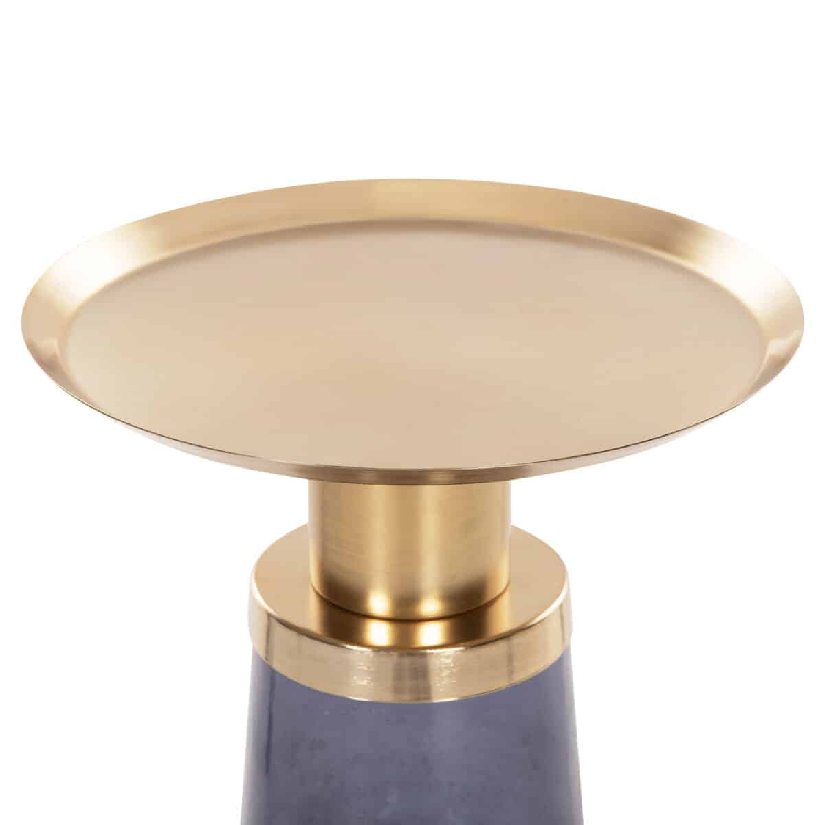 ΒΟΗΘΗΤΙΚΟ ΤΡΑΠΕΖΑΚΙ BALLIN HM9725 ΜΠΛΕ ΓΥΑΛΙ-ΧΡΥΣΟ ΜΕΤΑΛΛΟ Φ37,5x49,5Υεκ. - Image 4