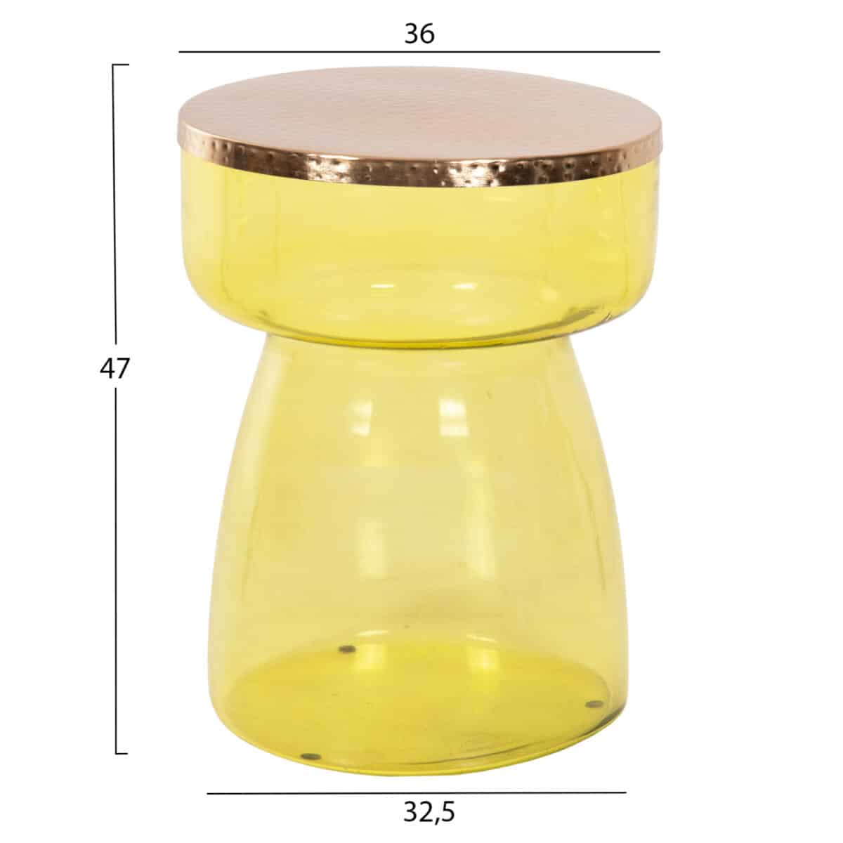 ΒΟΗΘΗΤΙΚΟ ΤΡΑΠΕΖΑΚΙ RANE HM9731 ΓΥΑΛΙ ΠΡΑΣΙΝΩΠΟ-ΧΡΥΣΟ ΜΕΤΑΛΛΟ TOP Φ36x47Υεκ. - Image 2