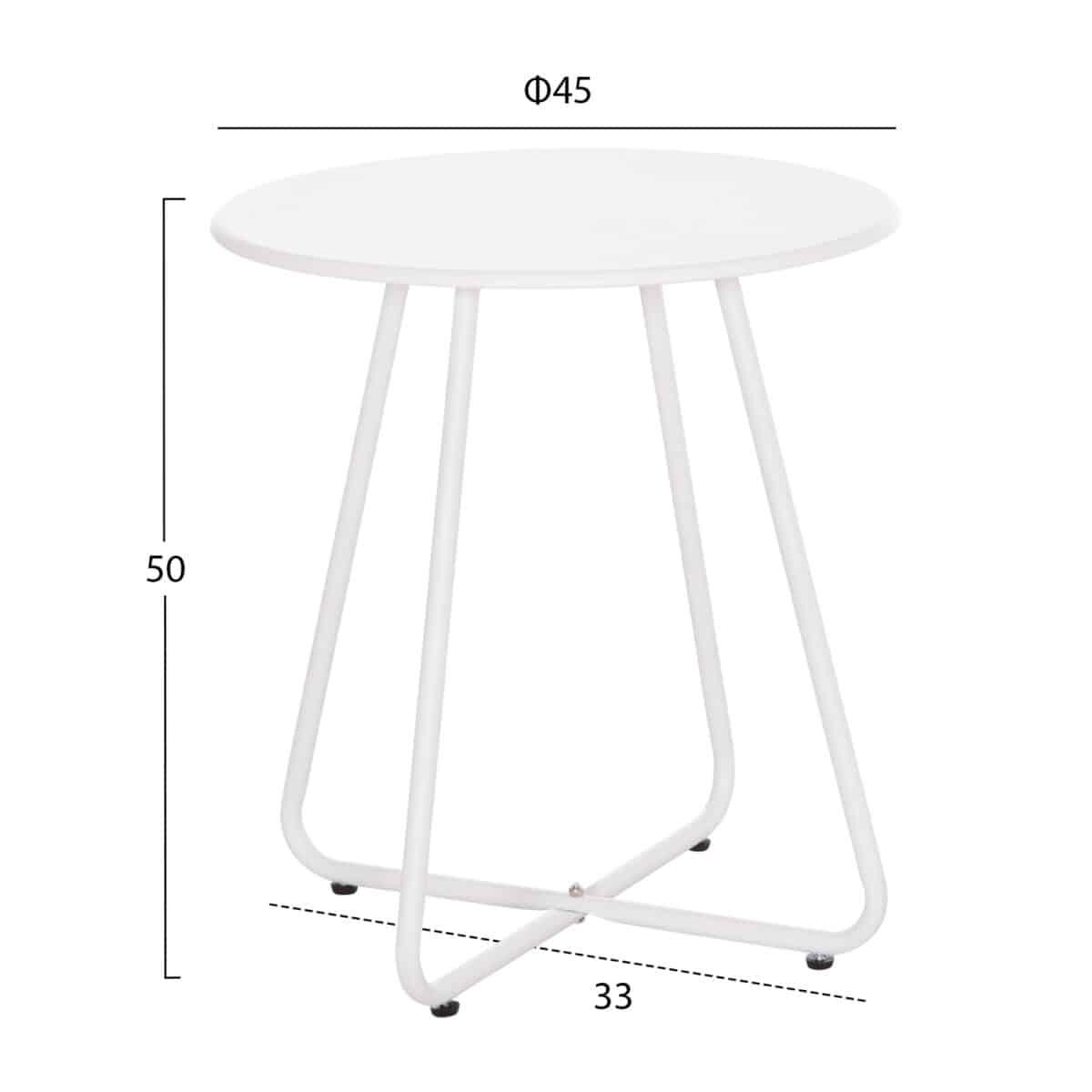 ΒΟΗΘΗΤΙΚΟ ΤΡΑΠΕΖΑΚΙ ΜΕΤΑΛΛΙΚΟ ΣΤΡΟΓΓΥΛΟ SAMMON HM6271.02 ΛΕΥΚΟ Φ45x50Υεκ - Image 2