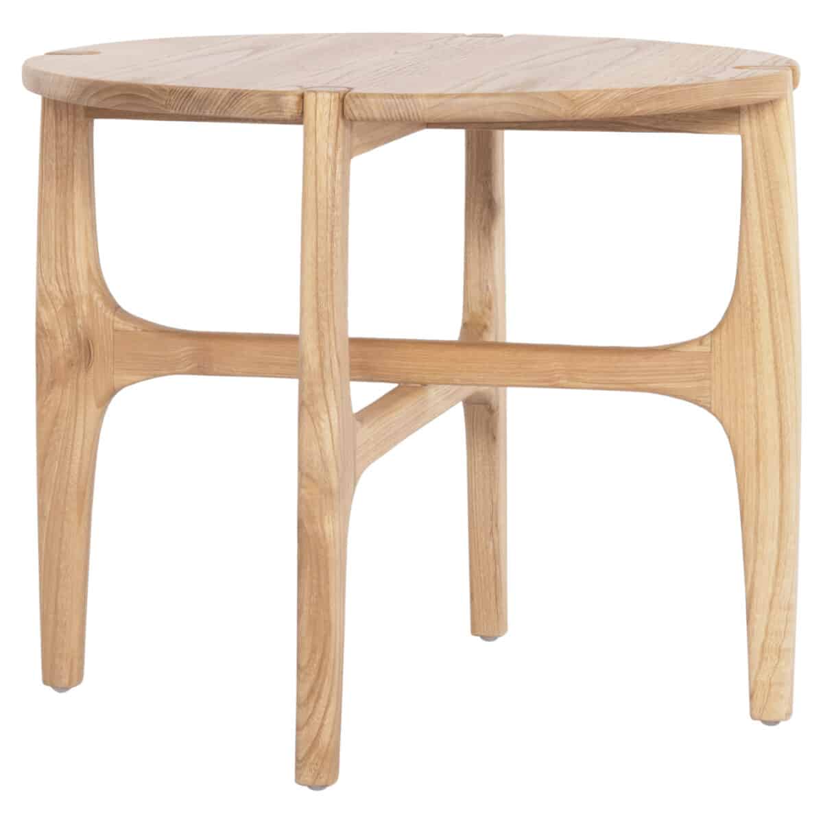 ΒΟΗΘΗΤΙΚΟ ΤΡΑΠΕΖΑΚΙ ΣΤΡΟΓΓΥΛΟ KATAL HM9932 ΞΥΛΟ SUNGKAI ΦΥΣΙΚΟ Φ59,5x50,5Υεκ. - Image 4