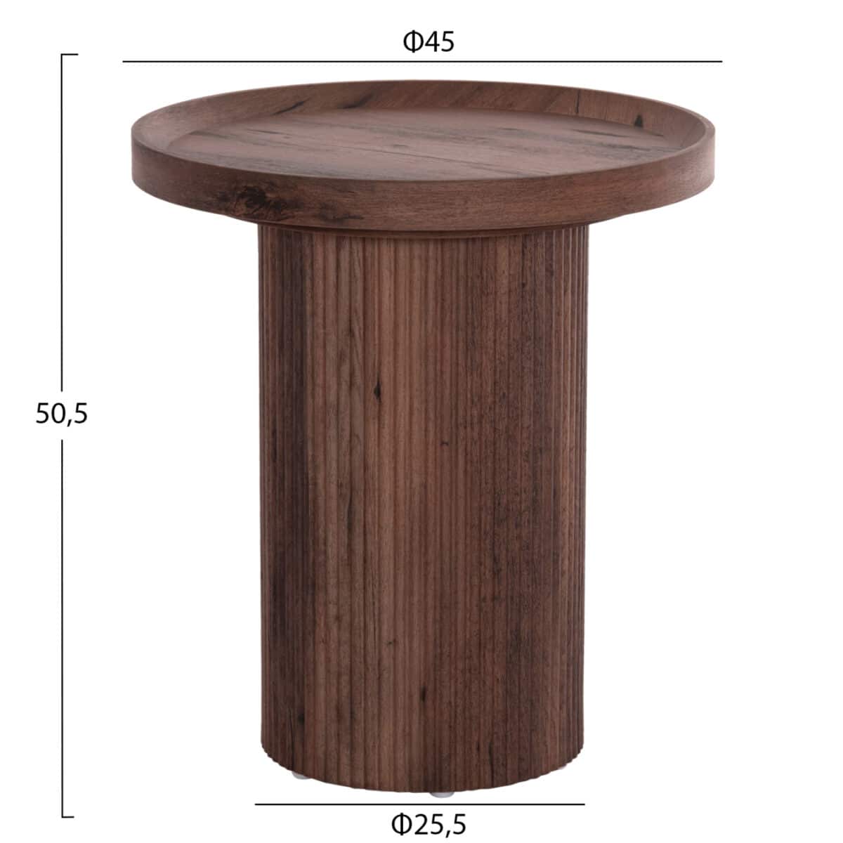 boithitiko-trapezi-fb918027-mdf-se-skoyr-1 ΒΟΗΘΗΤΙΚΟ ΤΡΑΠΕΖΙ MARGON HM18027 MDF ΣΕ ΣΚΟΥΡΟ ΚΑΦΕ ΞΥΛΟΥ Φ45x50,5Υεκ. - Image 2