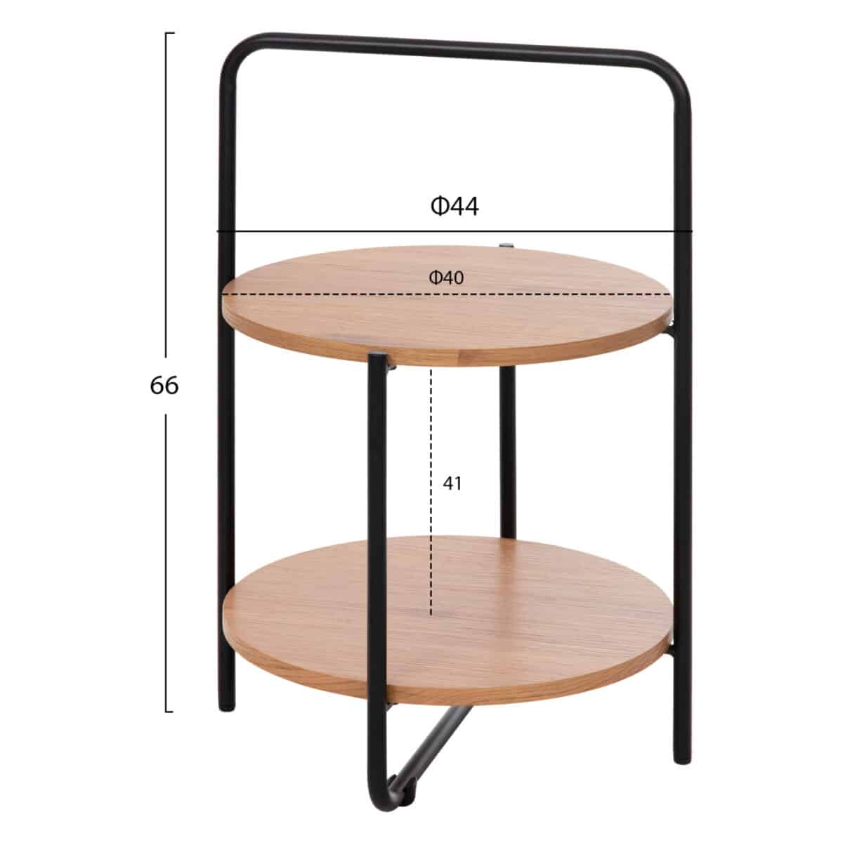 boithitiko-trapezi-fb9961801-mdf-se-fysi-1 ΒΟΗΘΗΤΙΚΟ ΤΡΑΠΕΖΙ SYLO HM9618.01 MDF ΣΕ ΦΥΣΙΚΟ-ΜΑΥΡΟ ΜΕΤΑΛΛΟ Φ44x66Υεκ. - Image 2
