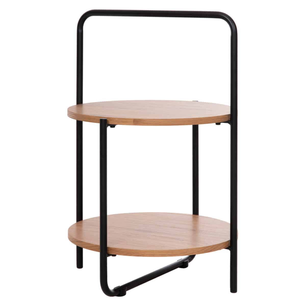 boithitiko-trapezi-fb9961801-mdf-se-fysi-2 ΒΟΗΘΗΤΙΚΟ ΤΡΑΠΕΖΙ SYLO HM9618.01 MDF ΣΕ ΦΥΣΙΚΟ-ΜΑΥΡΟ ΜΕΤΑΛΛΟ Φ44x66Υεκ. - Image 3
