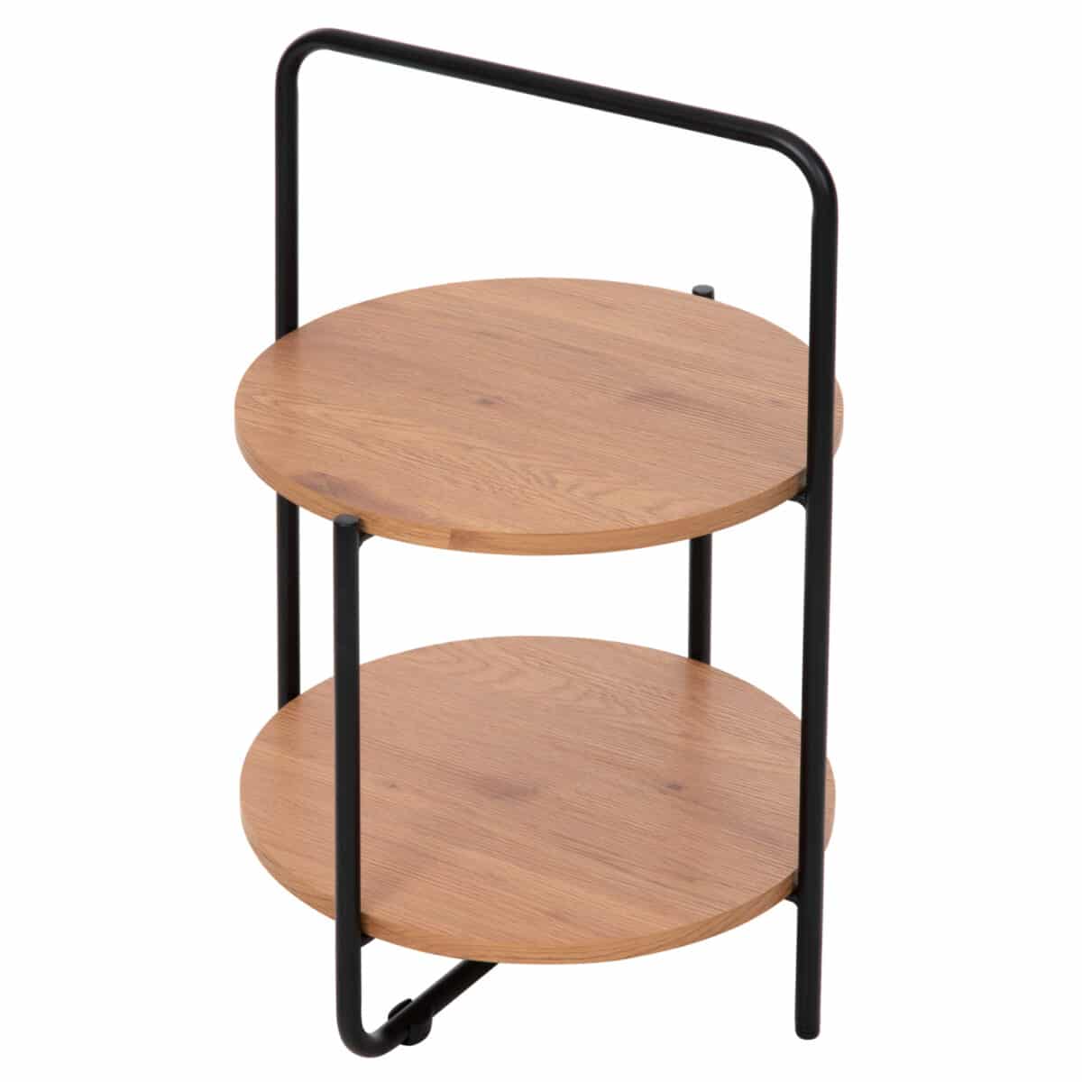 boithitiko-trapezi-fb9961801-mdf-se-fysi-3 ΒΟΗΘΗΤΙΚΟ ΤΡΑΠΕΖΙ SYLO HM9618.01 MDF ΣΕ ΦΥΣΙΚΟ-ΜΑΥΡΟ ΜΕΤΑΛΛΟ Φ44x66Υεκ. - Image 4