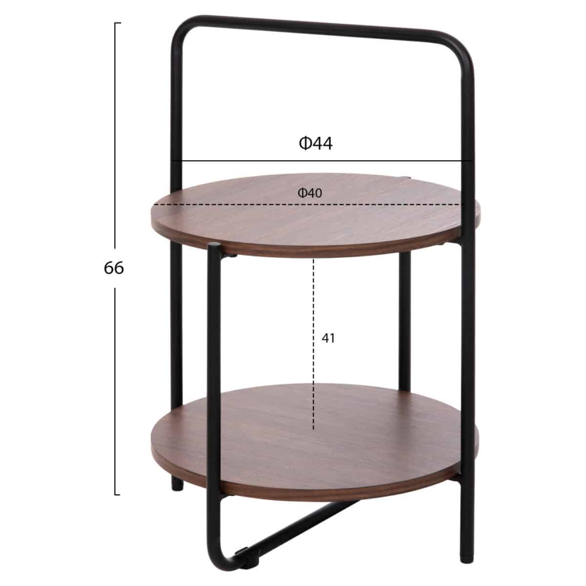 ΒΟΗΘΗΤΙΚΟ ΤΡΑΠΕΖΙ SYLO HM9618.02 MDF ΣΕ ΚΑΡΥΔΙ-ΜΑΥΡΟ ΜΕΤΑΛΛΟ Φ44x66Υεκ. - Image 2