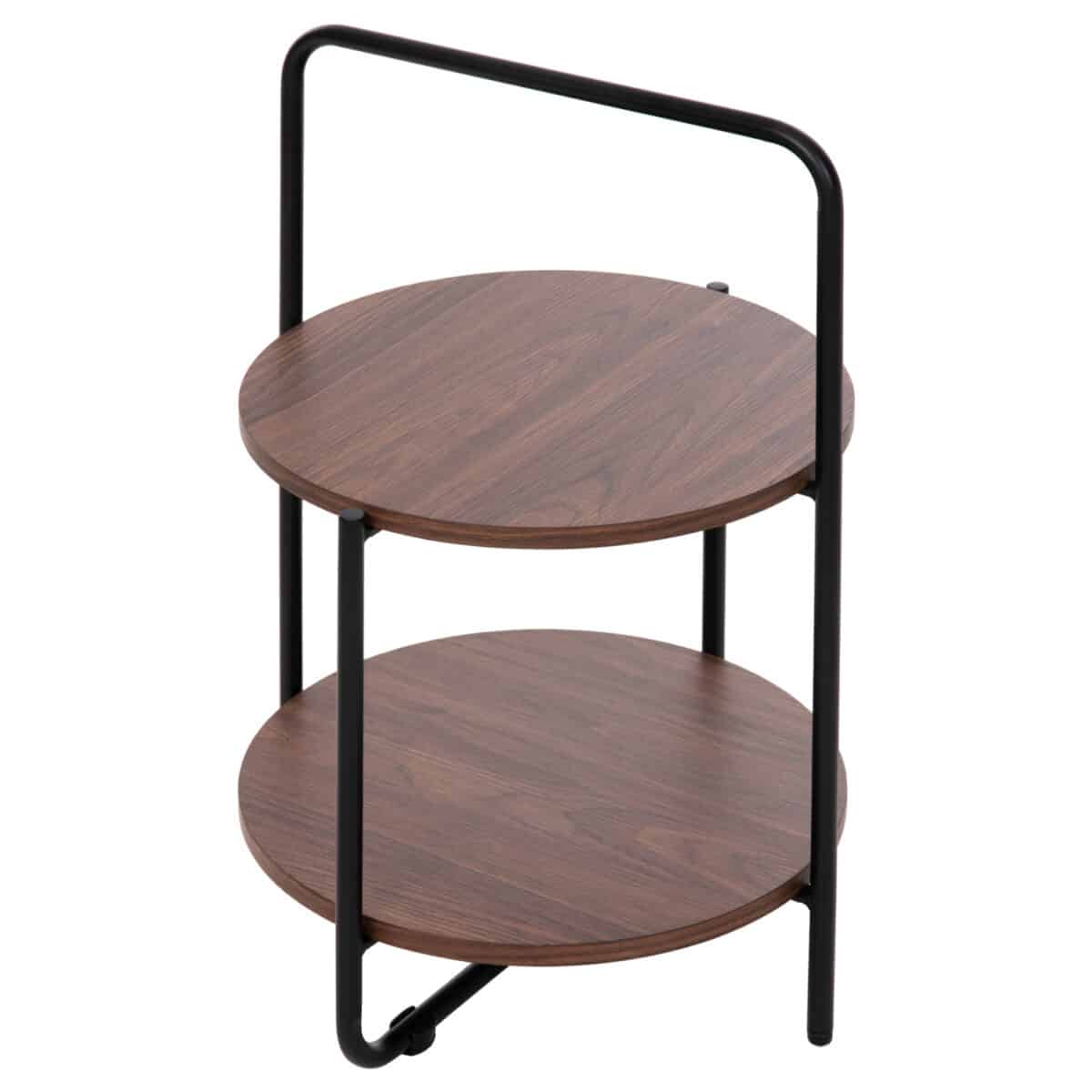 ΒΟΗΘΗΤΙΚΟ ΤΡΑΠΕΖΙ SYLO HM9618.02 MDF ΣΕ ΚΑΡΥΔΙ-ΜΑΥΡΟ ΜΕΤΑΛΛΟ Φ44x66Υεκ. - Image 4