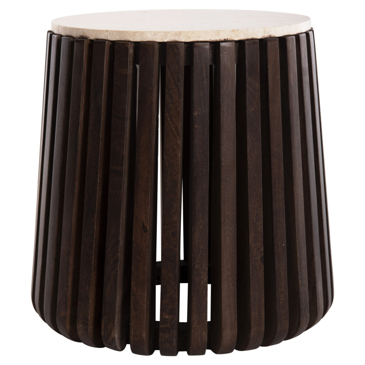 ΒΟΗΘΗΤΙΚΟ ΤΡΑΠΕΖΙ KREST HM9711 ΜΑΣΙΦ ΞΥΛΟ ΑΚΑΚΙΑΣ ΣΕ ΚΑΦΕ-ΤΡΑΒΕΡΤΙΝA Φ50x50Υεκ. - Image 4