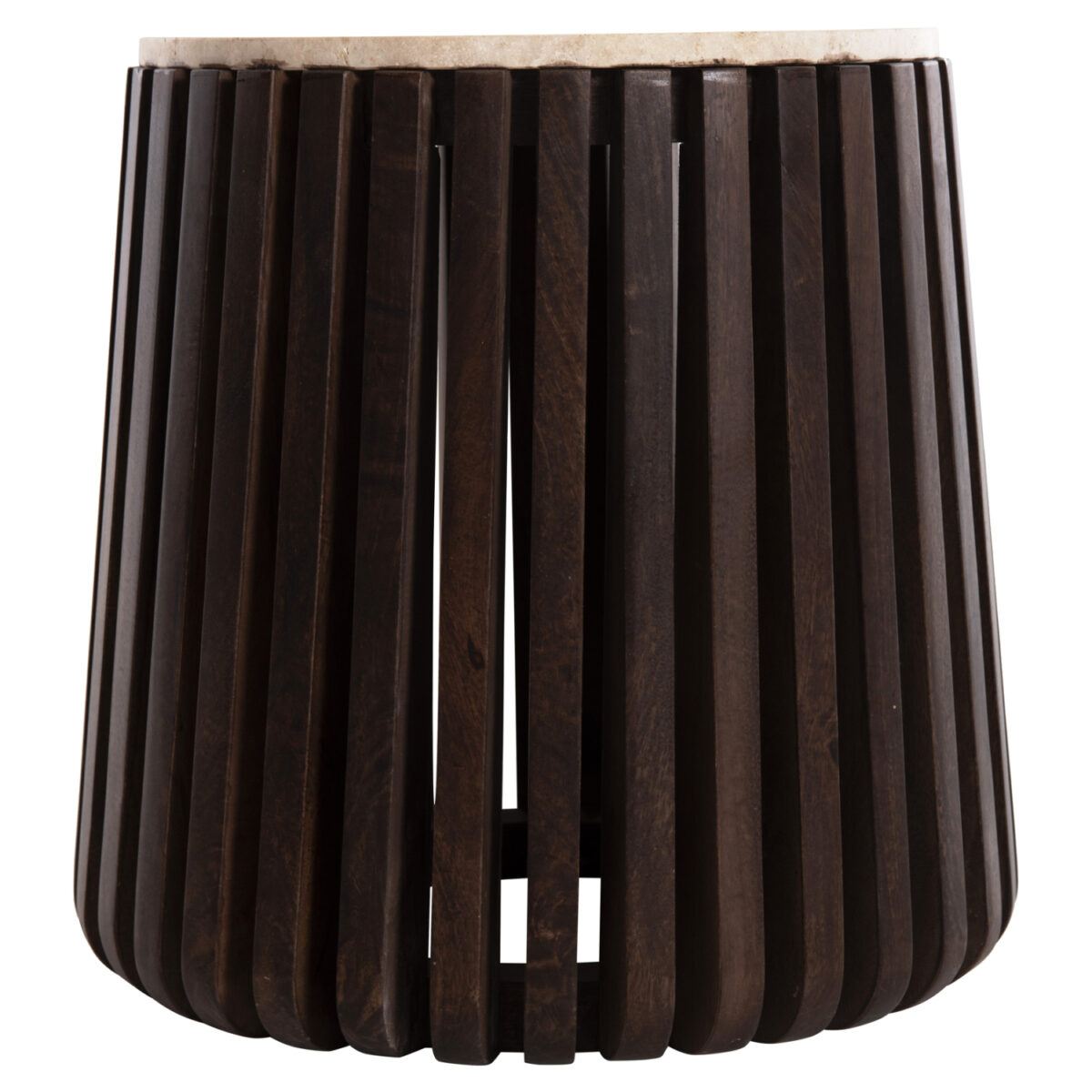 ΒΟΗΘΗΤΙΚΟ ΤΡΑΠΕΖΙ KREST HM9711 ΜΑΣΙΦ ΞΥΛΟ ΑΚΑΚΙΑΣ ΣΕ ΚΑΦΕ-ΤΡΑΒΕΡΤΙΝA Φ50x50Υεκ. - Image 5