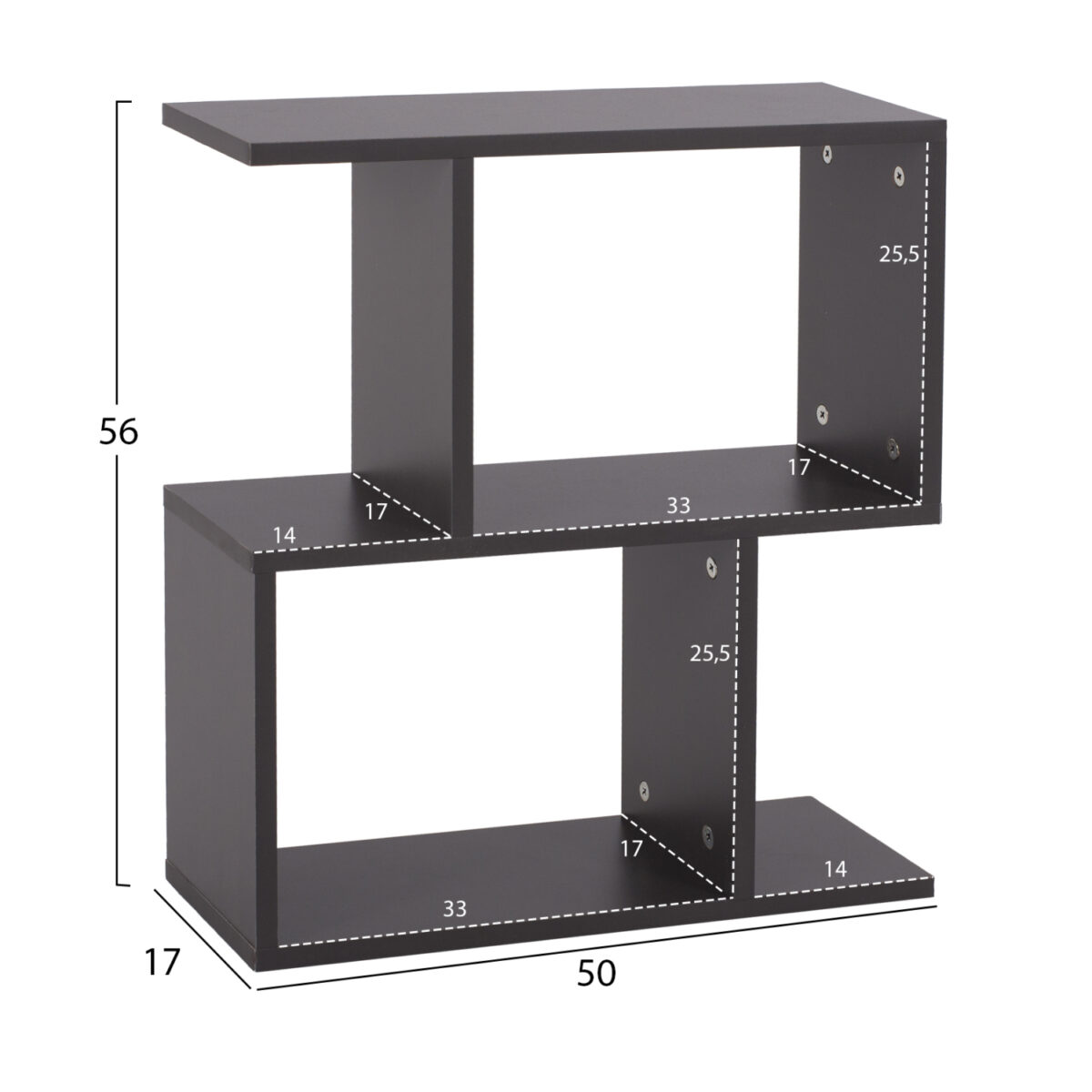 ΒΟΗΘΗΤΙΚΟ ΤΡΑΠΕΖΙ ΜΕ ΡΑΦΙΑ AMEER ΜΕΛΑΜΙΝΗ ΣΕ ΧΡΩΜΑ ΓΚΡΙ HM8881.20 50x17x56Υεκ. - Image 2