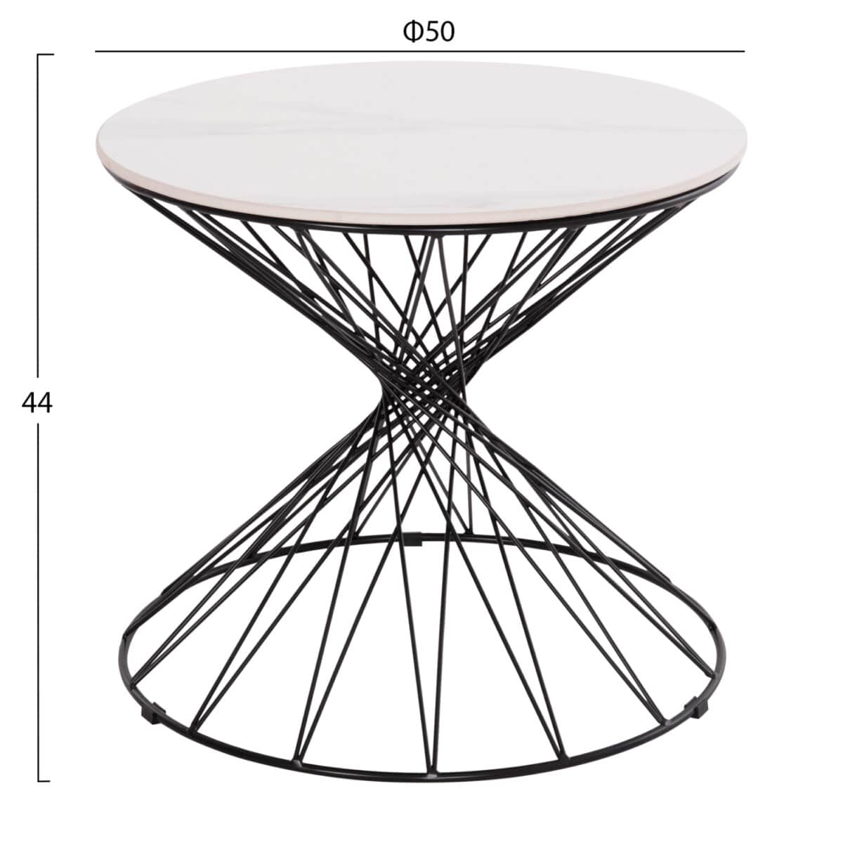 ΒΟΗΘΗΤΙΚΟ ΤΡΑΠΕΖΙ ΣΑΛΟΝΙΟΥ GRESAM HM18039.01 ΚΕΡΑΜΙΚΟ TOP-ΜΕΤΑΛΛΟ Φ50x44Υεκ. - Image 2