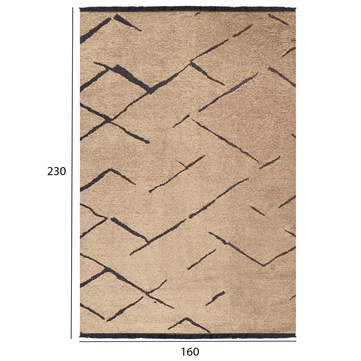 ΧΑΛΙ ΣΑΛΟΝΙΟΥ CALLISTO ΜΕ ΚΡΟΣΙΑ HM7674.01 ΑΝΟΙΧΤΟ ΚΑΦΕ ΜΑΥΡΟ 160Χ230 εκ. - Image 2