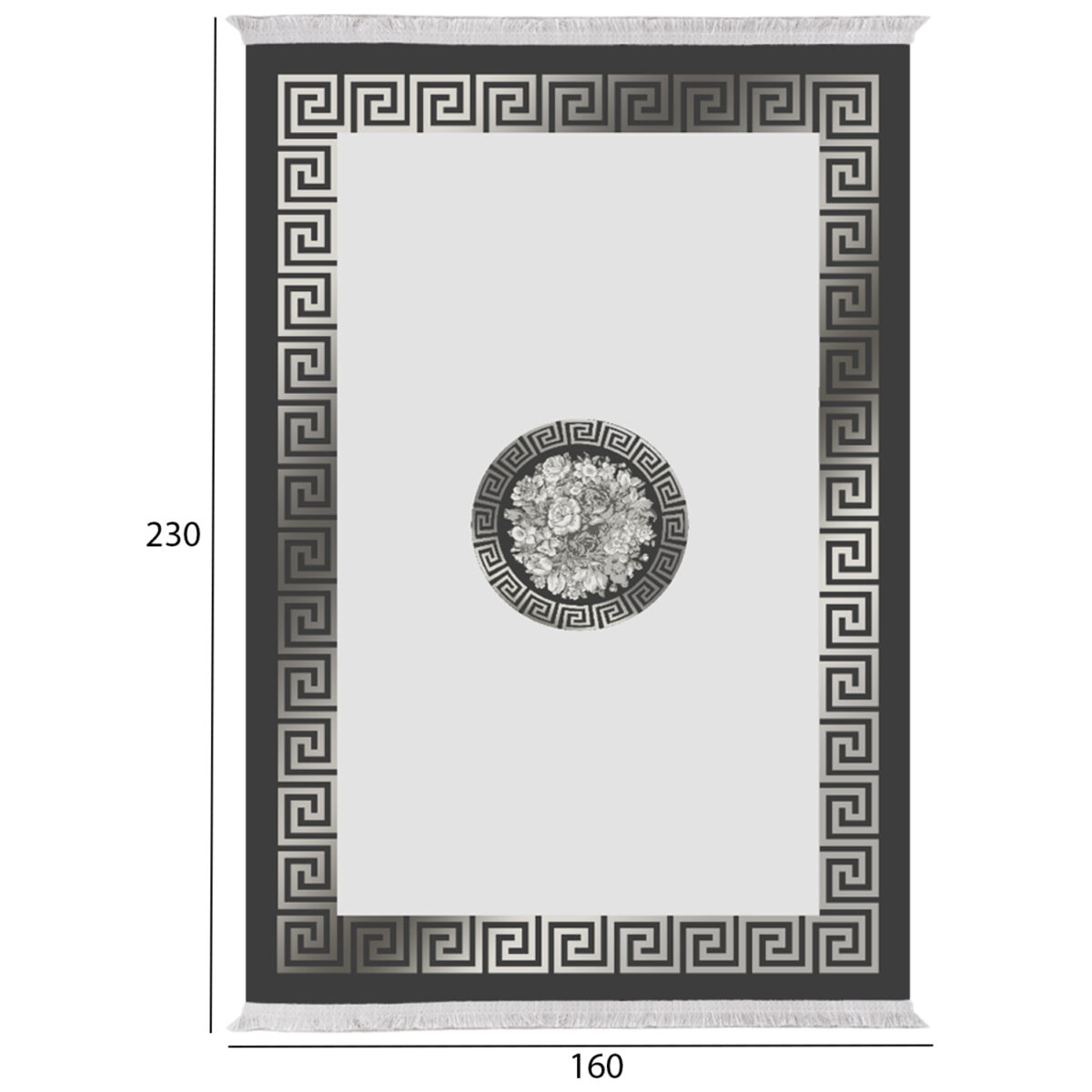 ΧΑΛΙ ΣΑΛΟΝΙΟΥ ΜΕ ΚΡΟΣΙΑ JOSIANE ΓΚΡΙ ΜΑΥΡΟ HM7675.35 160X230εκ. - Image 2