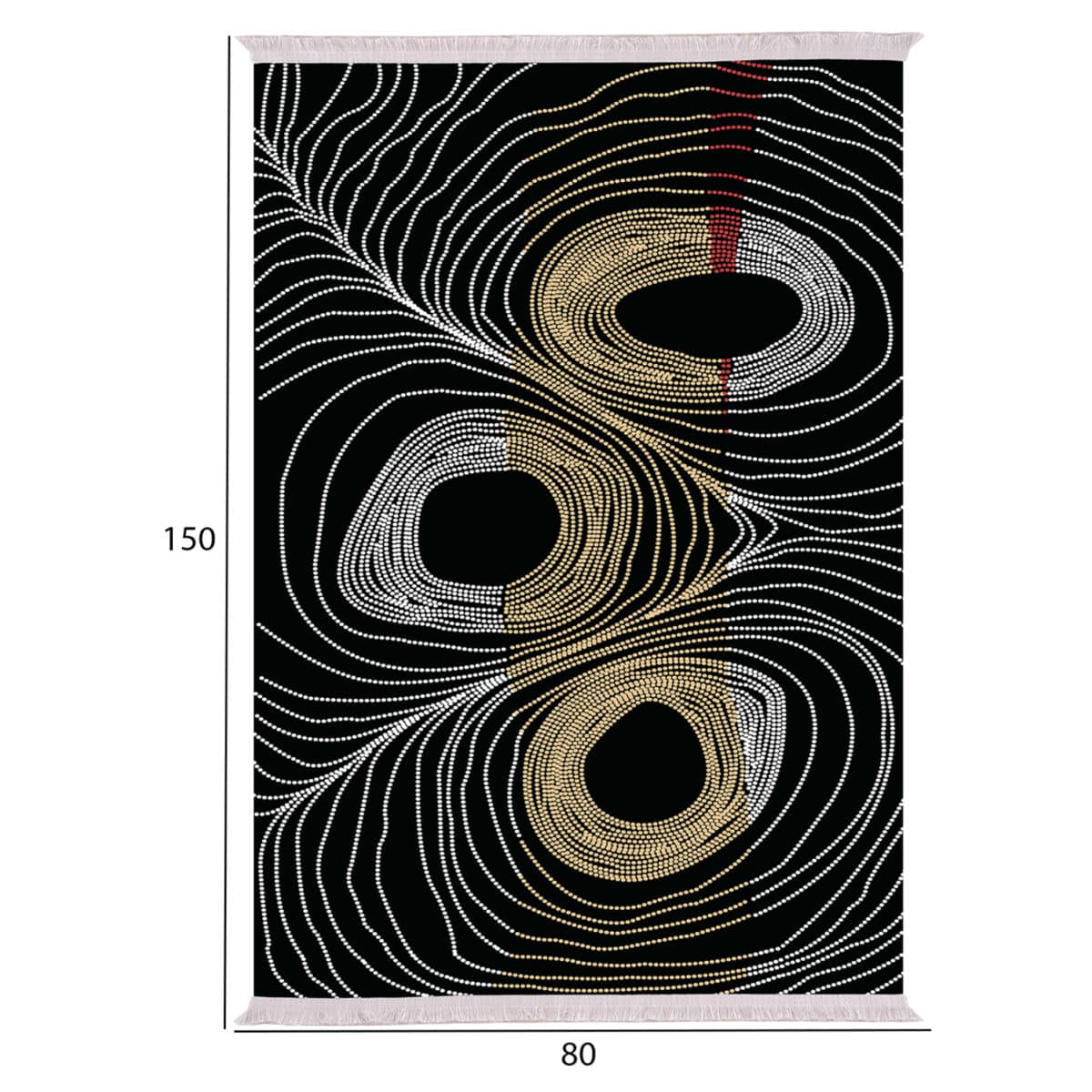 ΧΑΛΙ ΣΑΛΟΝΙΟΥ ME ΚΡΟΣΙΑ JOSIANE ΜΑΥΡΟ - ΧΡΥΣΟ - ΓΚΡΙ HM7676.27 80X150 εκ. - Image 2