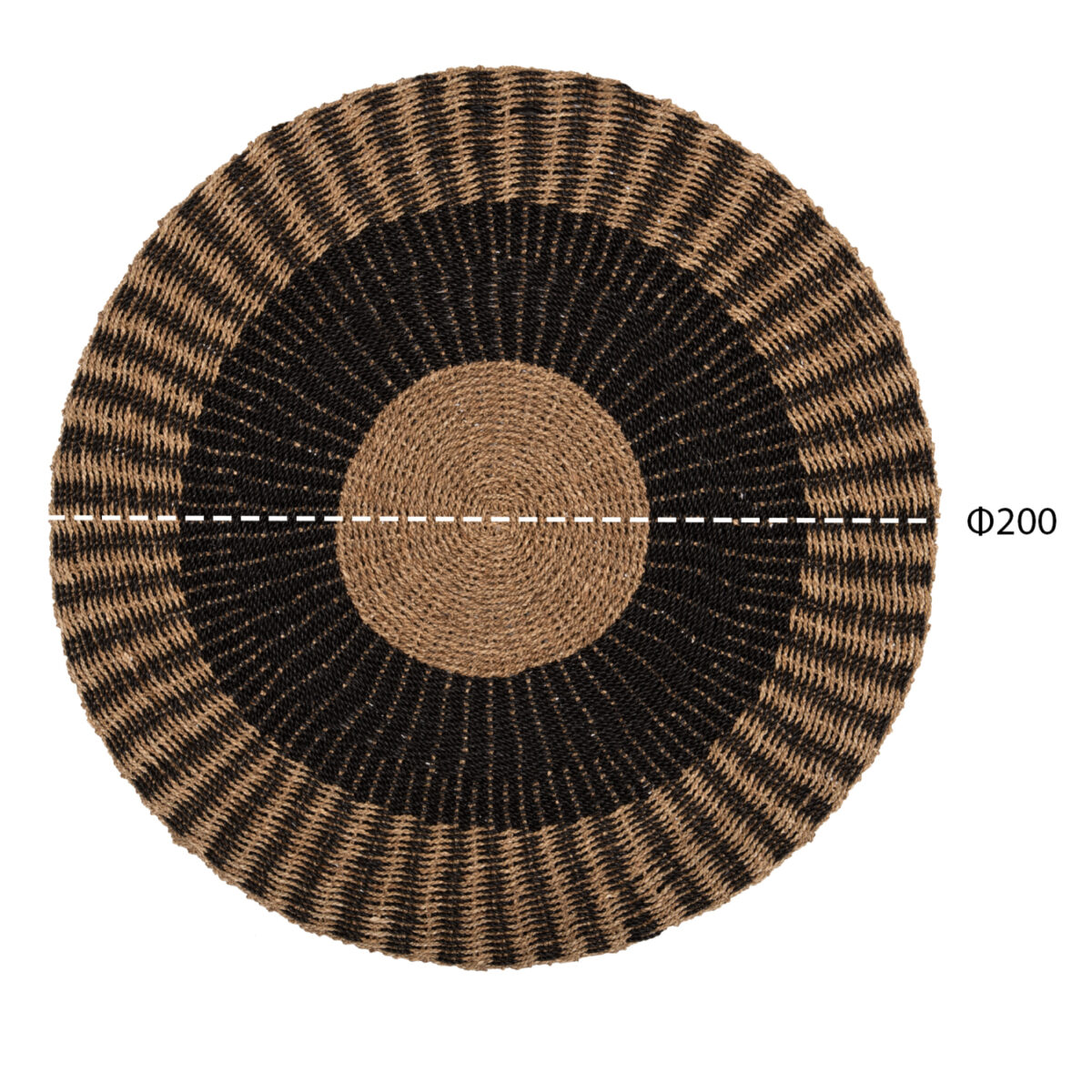 ΧΑΛΙ ΣΤΡΟΓΓΥΛΟ KIRKI HM7845 ΑΠΟ ΦΥΣΙΚΕΣ ΙΝΕΣ SEAGRASS ΜΑΥΡΟ-ΦΥΣΙΚΟ Φ200εκ. - Image 2