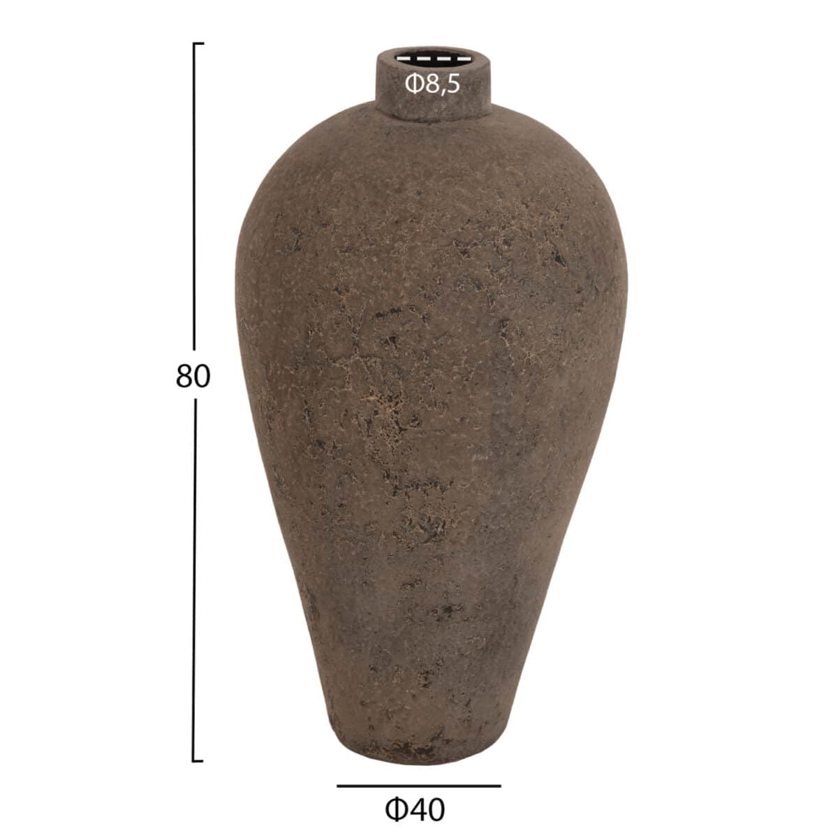 ΔΙΑΚΟΣΜΗΤΙΚΟ ΒΑΖΟ ΔΑΠΕΔΟΥ ZATI HM7930 ΤΕΡΑΚΟΤΑ ΣΕ ΓΚΡΙ ΑΠΟΧΡΩΣΗ Φ40x80Υ εκ. - Image 2