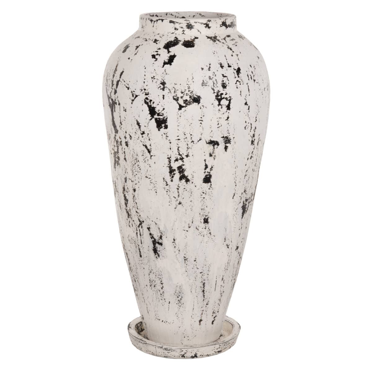 ΔΙΑΚΟΣΜΗΤΙΚΟ ΒΑΖΟ ΔΑΠΕΔΟΥ ΜΕ ΒΑΣΗ-ΠΙΑΤΑΚΙ LAUREL HM7937 ΤΕΡΑΚΟΤΑ- ΛΕΥΚΗ ΠΑΤΙΝΑ Φ45x100Y εκ. - Image 3