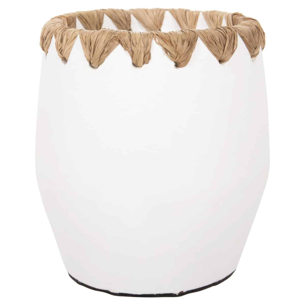 ΔΙΑΚΟΣΜΗΤΙΚΟ ΒΑΖΟ HM4369 ΤΕΡΑΚΟΤΑ ΣΕ ΛΕΥΚΟ ΜΕ ΠΛΕΞΗ ΨΑΘΑΣ ΣΤΟ ΣΤΟΜΙΟ Φ13x16Υεκ. - Image 3