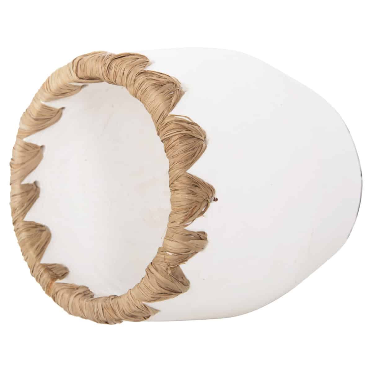 ΔΙΑΚΟΣΜΗΤΙΚΟ ΒΑΖΟ HM4369 ΤΕΡΑΚΟΤΑ ΣΕ ΛΕΥΚΟ ΜΕ ΠΛΕΞΗ ΨΑΘΑΣ ΣΤΟ ΣΤΟΜΙΟ Φ13x16Υεκ. - Image 4