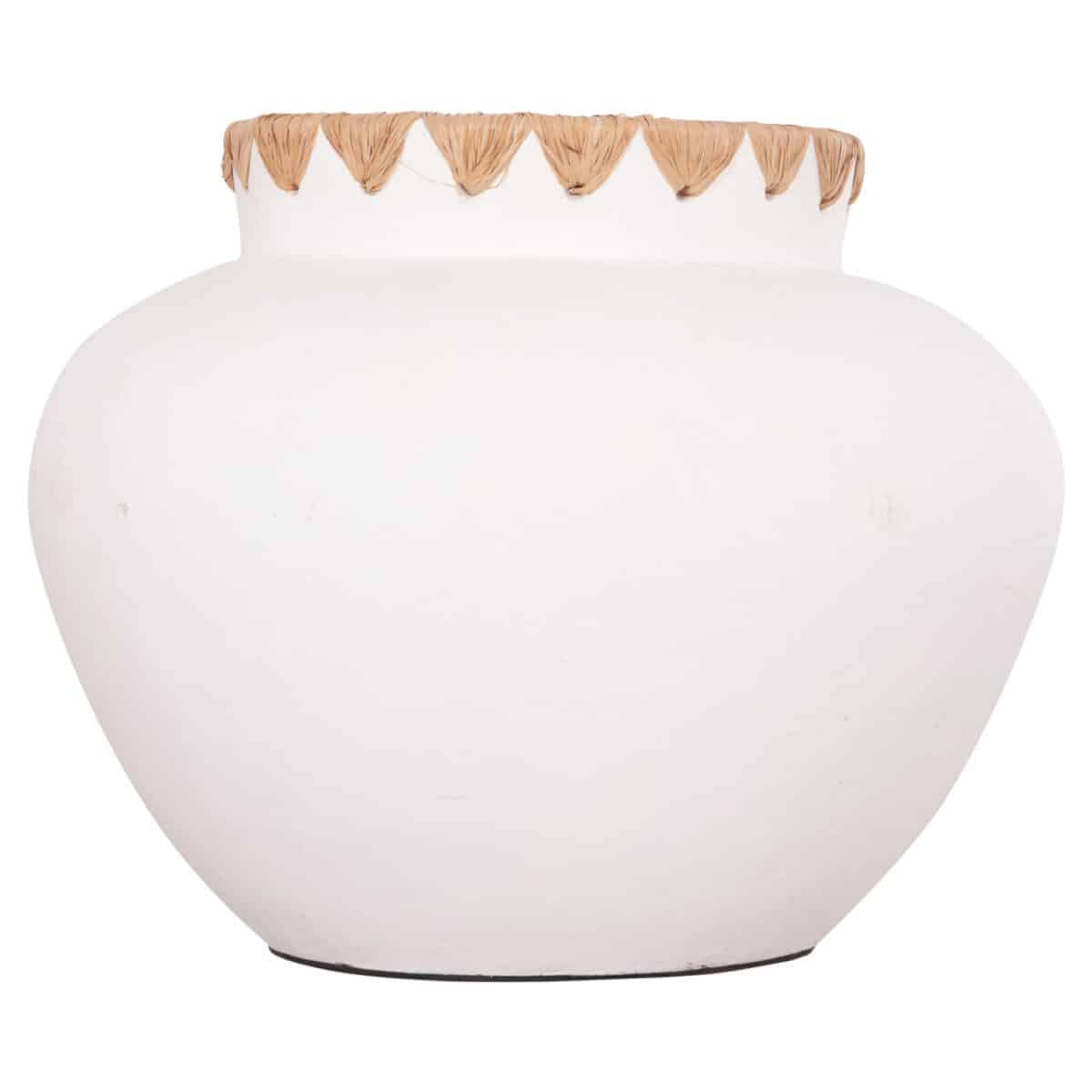 diakosmitiko-bazo-fb94371-terakota-leyki-2 ΔΙΑΚΟΣΜΗΤΙΚΟ ΒΑΖΟ RENTON(L) HM4371 ΤΕΡΑΚΟΤΑ ΛΕΥΚΗ-ΠΛΕΞΗ ΨΑΘΑΣ ΣΤΟ ΣΤΟΜΙΟ Φ32x26,5Υεκ - Image 3