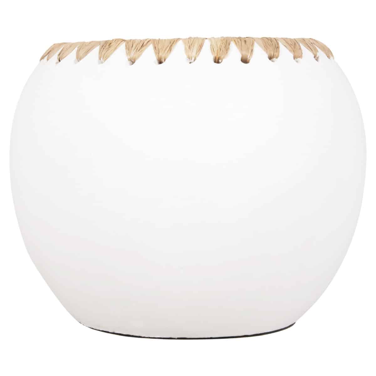 ΔΙΑΚΟΣΜΗΤΙΚΟ ΒΑΖΟ HM4375 ΤΕΡΑΚΟΤΑ ΣΕ ΛΕΥΚΟ ΜΕ ΠΛΕΞΗ ΨΑΘΑΣ ΣΤΟ ΣΤΟΜΙΟ Φ29x23Υεκ. - Image 3