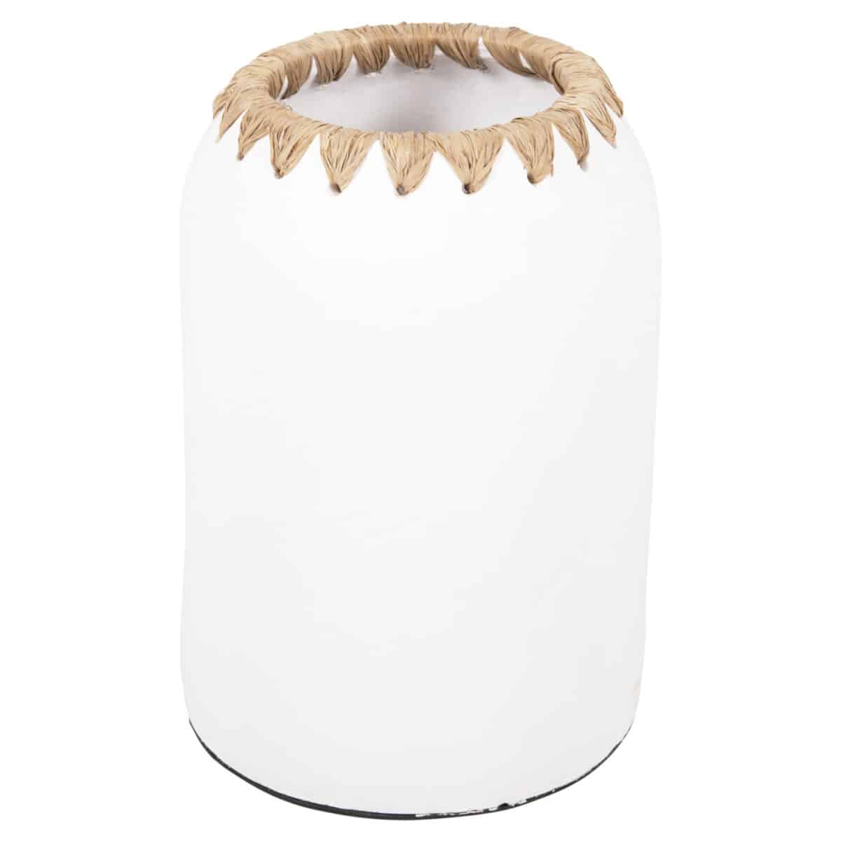 ΔΙΑΚΟΣΜΗΤΙΚΟ ΒΑΖΟ HM4377 ΤΕΡΑΚΟΤΑ ΣΕ ΛΕΥΚΟ ΜΕ ΠΛΕΞΗ ΨΑΘΑΣ ΣΤΟ ΣΤΟΜΙΟ Φ21Χ32εκ. - Image 3