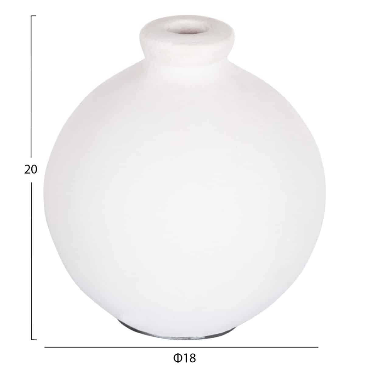 diakosmitiko-bazo-fb94410-terakota-se-le-1 ΔΙΑΚΟΣΜΗΤΙΚΟ ΒΑΖΟ ΣΕΙΡΑ CLAYVON HM4410 ΤΕΡΑΚΟΤΑ ΣΕ ΛΕΥΚΟ 18x18x20Υεκ. - Image 2