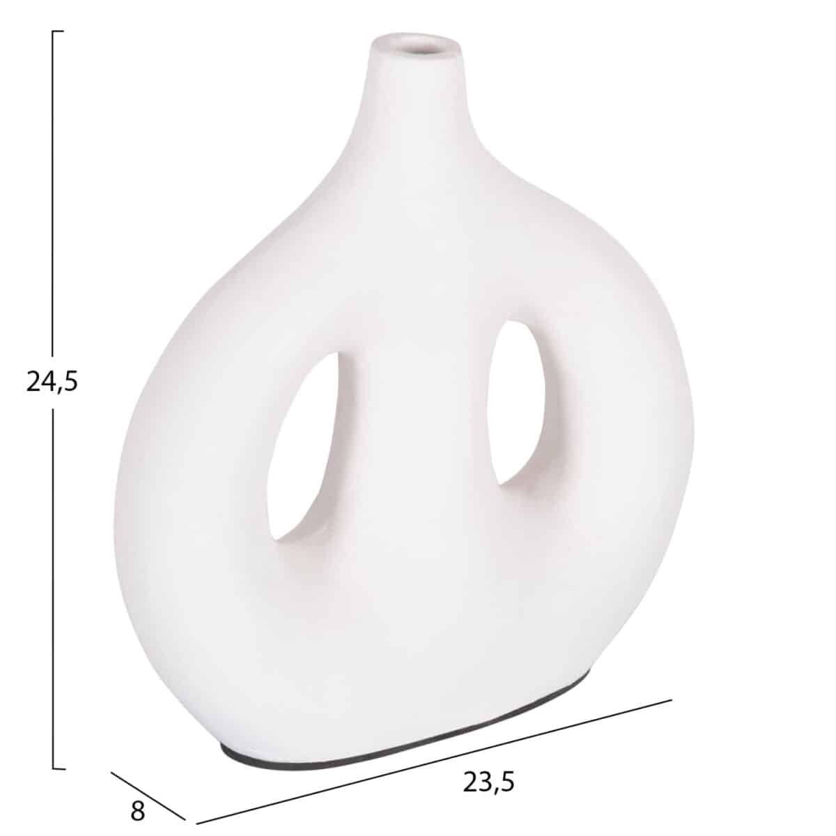 diakosmitiko-bazo-fb94413-terakota-se-le-1 ΔΙΑΚΟΣΜΗΤΙΚΟ ΒΑΖΟ ΣΕΙΡΑ CLAYVON HM4413 ΤΕΡΑΚΟΤΑ ΣΕ ΛΕΥΚΟ 23,5x8x24,5Υεκ. - Image 2