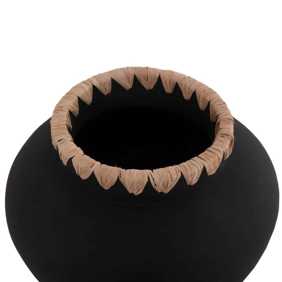 diakosmitiko-bazo-fb94732-terakota-mayrh-4 ΔΙΑΚΟΣΜΗΤΙΚΟ ΒΑΖΟ RENTON(M) HM4732 ΤΕΡΑΚΟΤΑ ΜΑΥΡH-ΠΛΕΞΗ ΨΑΘΑΣ ΣΤΟ ΣΤΟΜΙΟ Φ28x23Υεκ - Image 5