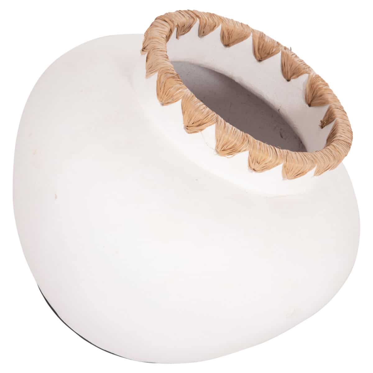 ΔΙΑΚΟΣΜΗΤΙΚΟ ΒΑΖΟ RENTON(M) HM4734 ΤΕΡΑΚΟΤΑ ΛΕΥΚΗ-ΠΛΕΞΗ ΨΑΘΑΣ ΣΤΟ ΣΤΟΜΙΟ Φ28x23Υεκ - Image 4