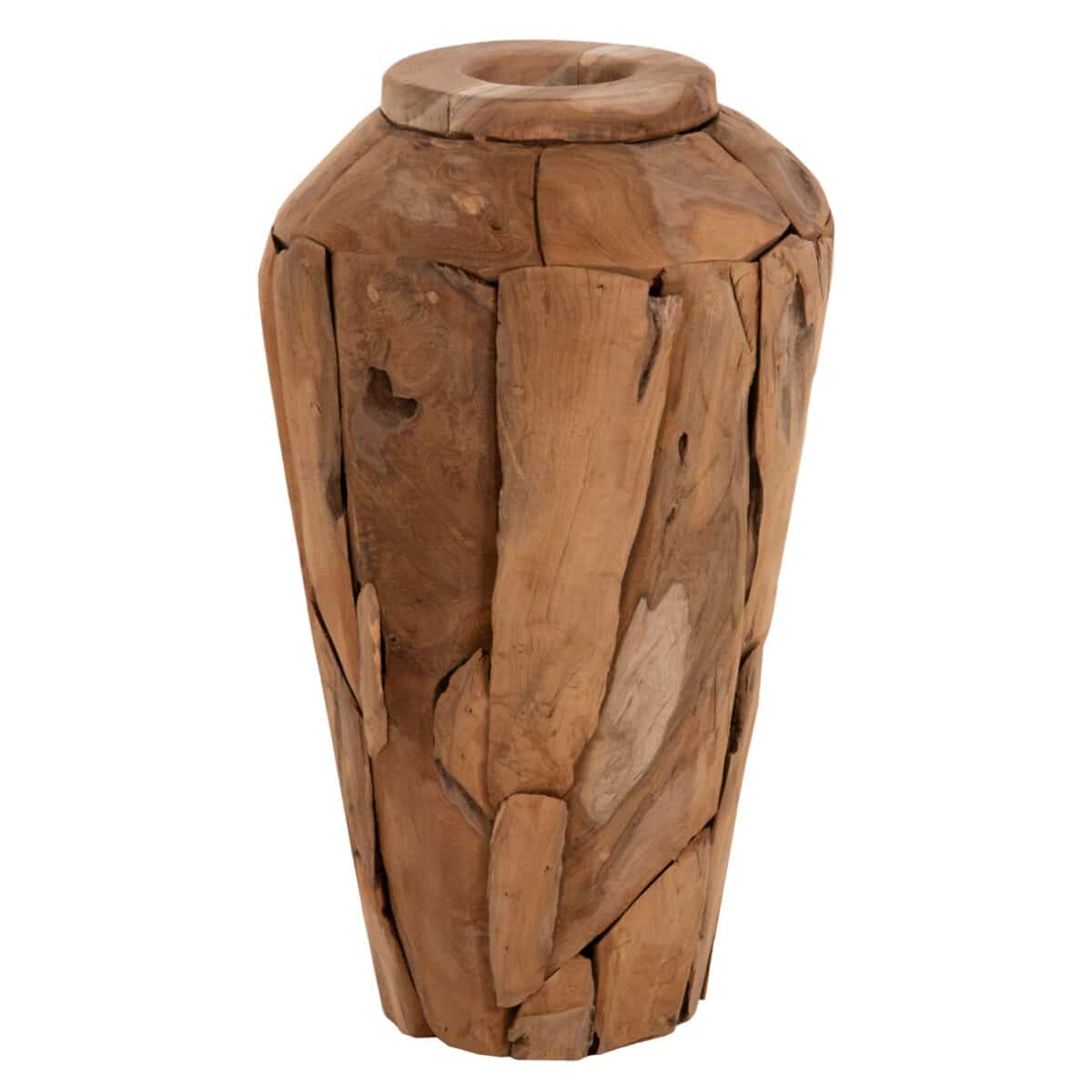 ΔΙΑΚΟΣΜΗΤΙΚΟ ΒΑΖΟ ZENIA HM7919 ΑΠΟ ΚΟΜΜΑΤΙΑ ΑΝΑΚΥΚΛΩΜΕΝΟΥ ΞΥΛΟΥ TEAK ΣΕ ΦΥΣΙΚΟ Φ30x60Y εκ. - Image 3