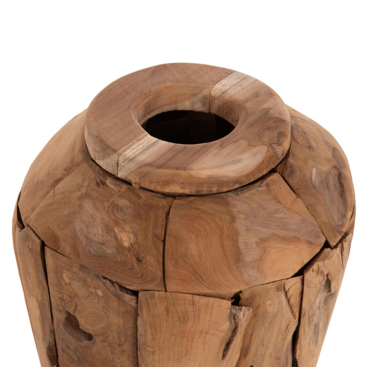ΔΙΑΚΟΣΜΗΤΙΚΟ ΒΑΖΟ ZENIA HM7919 ΑΠΟ ΚΟΜΜΑΤΙΑ ΑΝΑΚΥΚΛΩΜΕΝΟΥ ΞΥΛΟΥ TEAK ΣΕ ΦΥΣΙΚΟ Φ30x60Y εκ. - Image 5