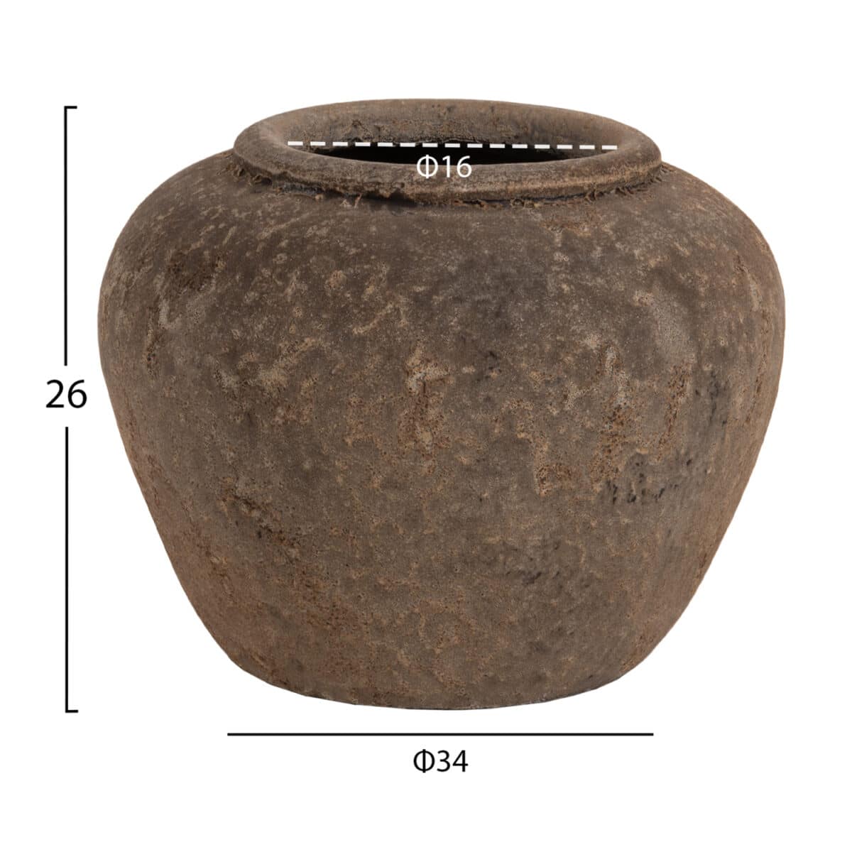 ΔΙΑΚΟΣΜΗΤΙΚΟ ΒΑΖΟ ZATI HM7931 ΤΕΡΑΚΟΤΑ ΣΕ ΓΚΡΙ ΑΠΟΧΡΩΣΗ Φ34x26Υεκ. - Image 2