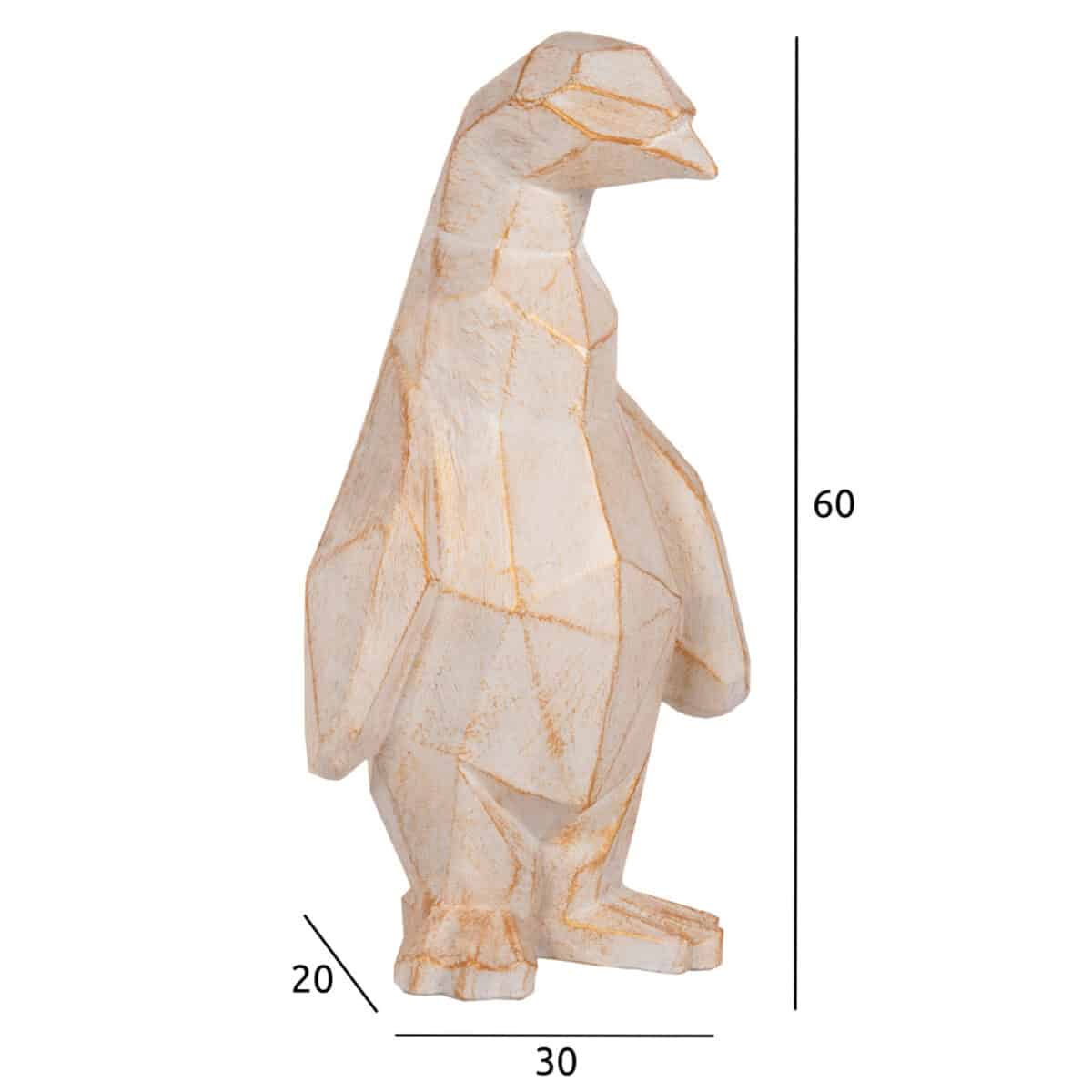 ΔΙΑΚΟΣΜΗΤΙΚΟ ΔΑΠΕΔΟΥ PENGUIN HM7915 GRC ΣΕ ΛΕΥΚΗ ΠΑΤΙΝΑ ΜΕ ΧΡΥΣΕΣ ΛΕΠΤΟΜΕΡΕΙΕΣ 30x20x60Υεκ. - Image 2