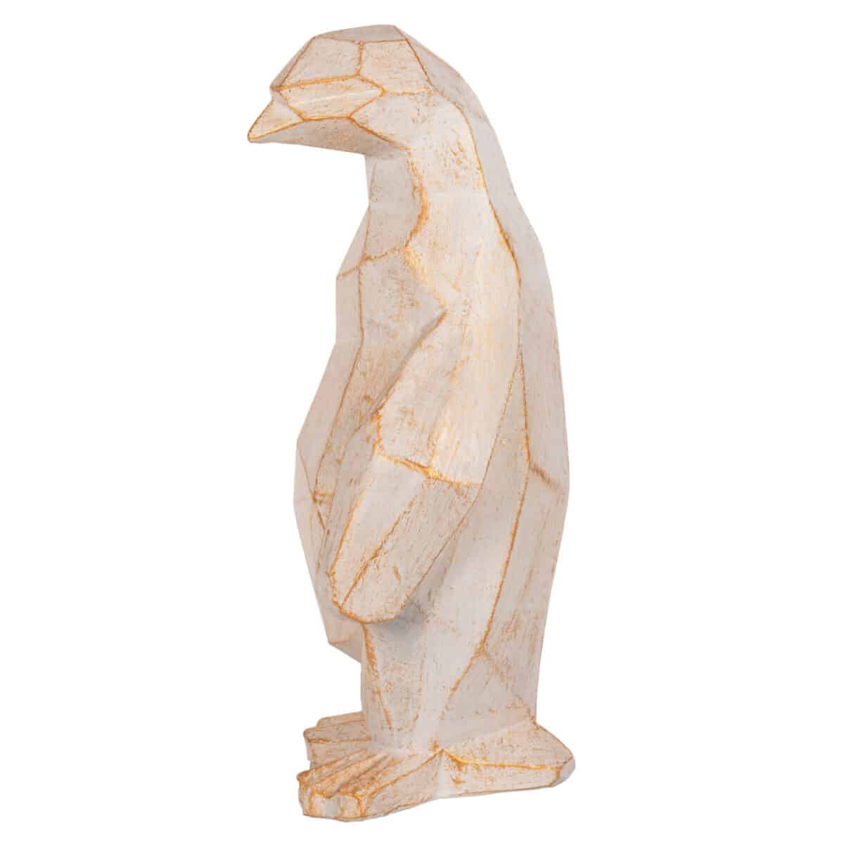 ΔΙΑΚΟΣΜΗΤΙΚΟ ΔΑΠΕΔΟΥ PENGUIN HM7915 GRC ΣΕ ΛΕΥΚΗ ΠΑΤΙΝΑ ΜΕ ΧΡΥΣΕΣ ΛΕΠΤΟΜΕΡΕΙΕΣ 30x20x60Υεκ. - Image 4