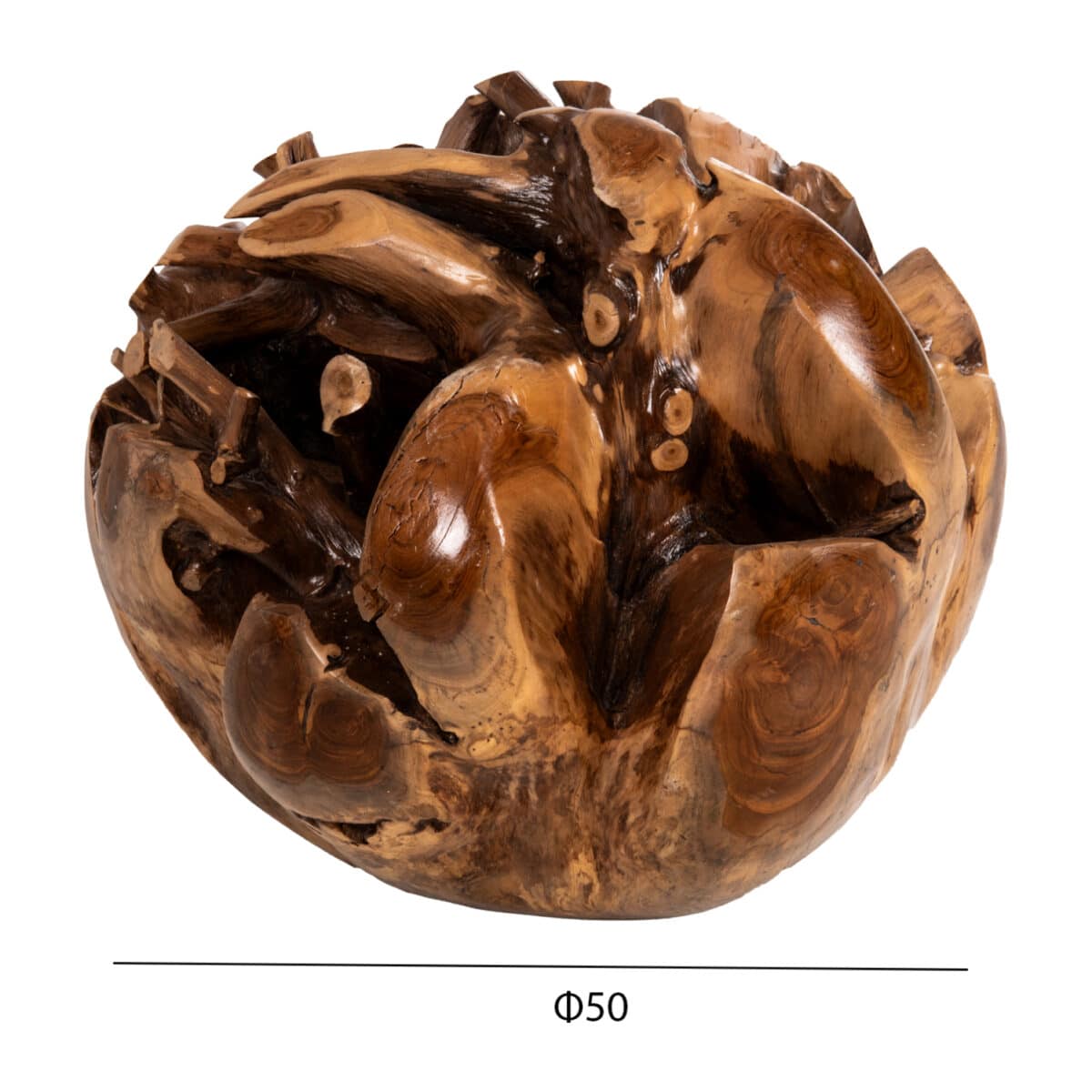 ΔΙΑΚΟΣΜΗΤΙΚΟ ΔΑΠΕΔΟΥ CLEM HM9652 ΑΚΑΝΟΝΙΣΤΗ ΣΦΑΙΡΑ-ΞΥΛΟ ΤΕΑΚ ΜΕΓΕΘΟΣ ΜΕΓΑΛΟ Φ50εκ. - Image 2