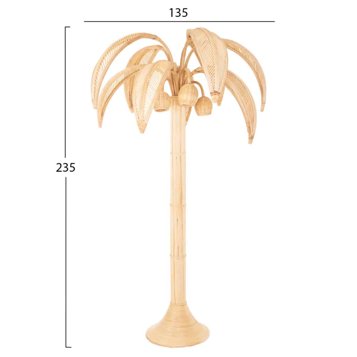 ΔΙΑΚΟΣΜΗΤΙΚΟ ΔΕΝΤΡΟ COCOON HM4317 τ.ΚΟΚΟΦΟΙΝΙΚΑ ΑΠΟ ΦΥΣΙΚΟ RATTAN Φ132x237Yεκ. - Image 2