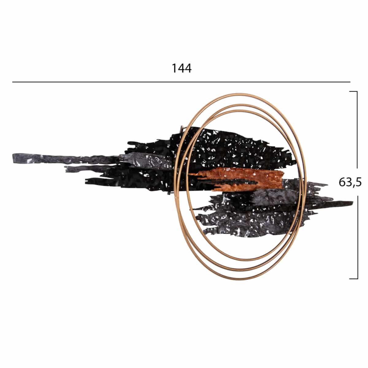 ΔΙΑΚΟΣΜΗΤΙΚΟ ΤΟΙΧΟΥ HM4196 ΜΕΤΑΛΛΟ ΣΕ ΜΑΥΡΟ-ΑΝΘΡΑΚΙ-ΧΡΥΣΟ 144x63,5Υ εκ. - Image 2