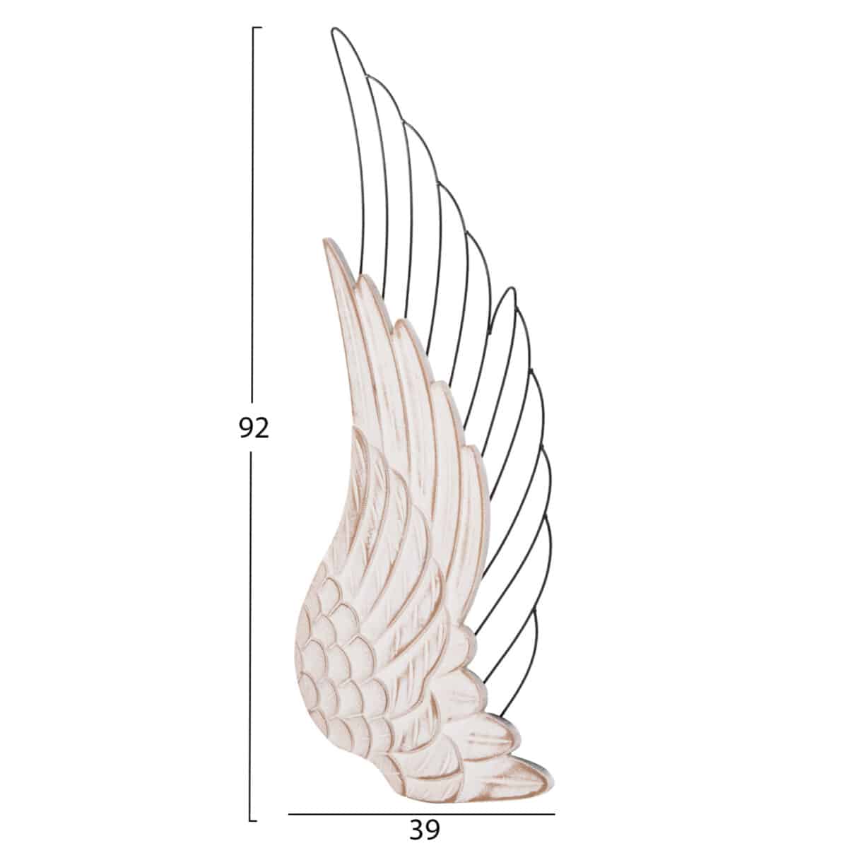 ΔΙΑΚΟΣΜΗΤΙΚΟ ΤΟΙΧΟΥ ΣΕΤ 2ΤΜΧ ΦΤΕΡΑ HM4223 MDF ΣΕ ΛΕΥΚΟ-ΜΑΥΡΟ ΜΕΤΑΛΛΟ 39x1,5x92Υ εκ. - Image 2