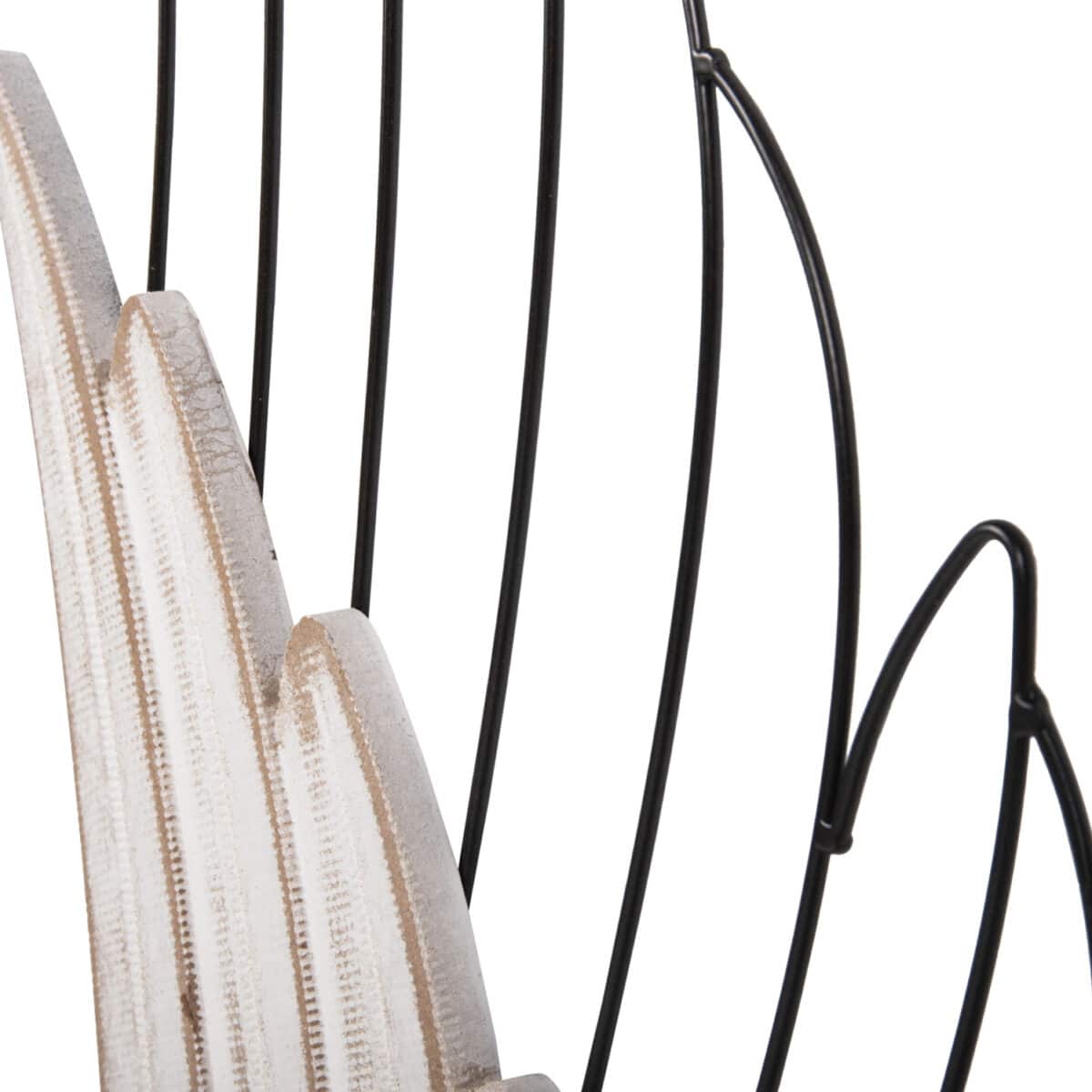 ΔΙΑΚΟΣΜΗΤΙΚΟ ΤΟΙΧΟΥ ΣΕΤ 2ΤΜΧ ΦΤΕΡΑ HM4223 MDF ΣΕ ΛΕΥΚΟ-ΜΑΥΡΟ ΜΕΤΑΛΛΟ 39x1,5x92Υ εκ. - Image 7