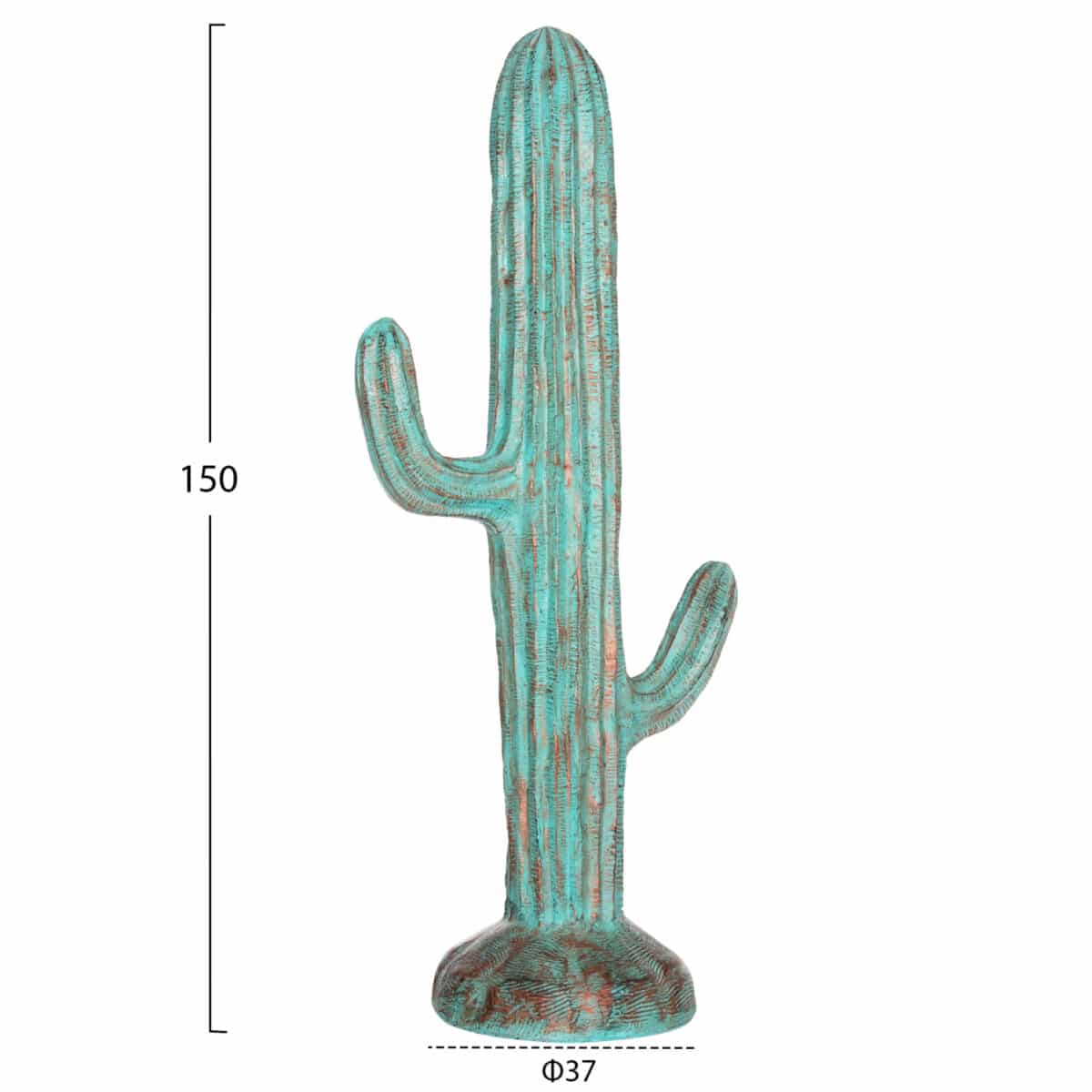 ΔΙΑΚΟΣΜΗΤΙΚΟΣ ΚΑΚΤΟΣ ΔΑΠΕΔΟΥ CACTUS HM4386.03L ΓΥΨΟΣ ΣΕ ΤΙΡΚΟΥΑΖ 63x37x150Υεκ. - Image 2