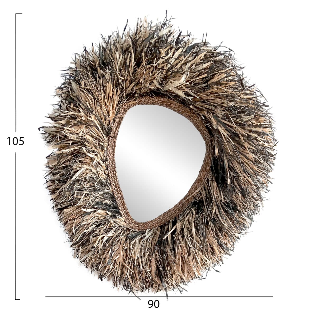 ΔΙΑΚΟΣΜΗΤΙΚΟΣ ΚΑΘΡΕΠΤΗΣ ΤΟΙΧΟΥ GRESSO HM4712 ΙΝΕΣ ΜΠΑΝΑΝΑΣ ΦΥΣΙΚΟ-ΜΑΥΡΟ 90x100Υεκ - Image 2