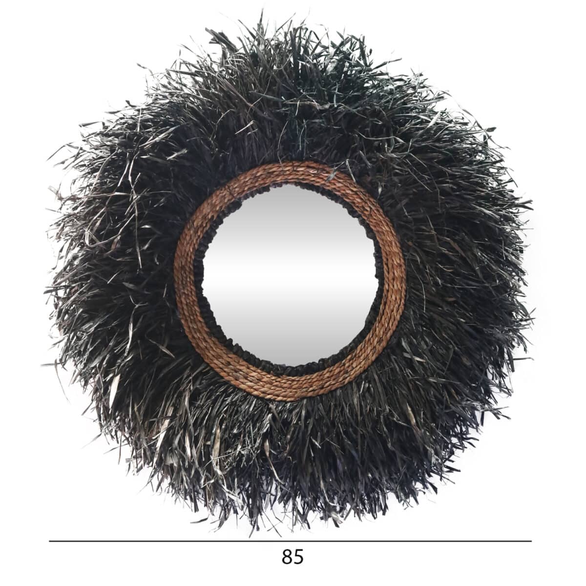 ΔΙΑΚΟΣΜΗΤΙΚΟΣ ΚΑΘΡΕΠΤΗΣ ΤΟΙΧΟΥ ΣΤΡΟΓΓΥΛΟΣ BRENNO HM4713 ΙΝΕΣ ΜΠΑΝΑΝΑΣ ΜΑΥΡΟ Φ80εκ - Image 2