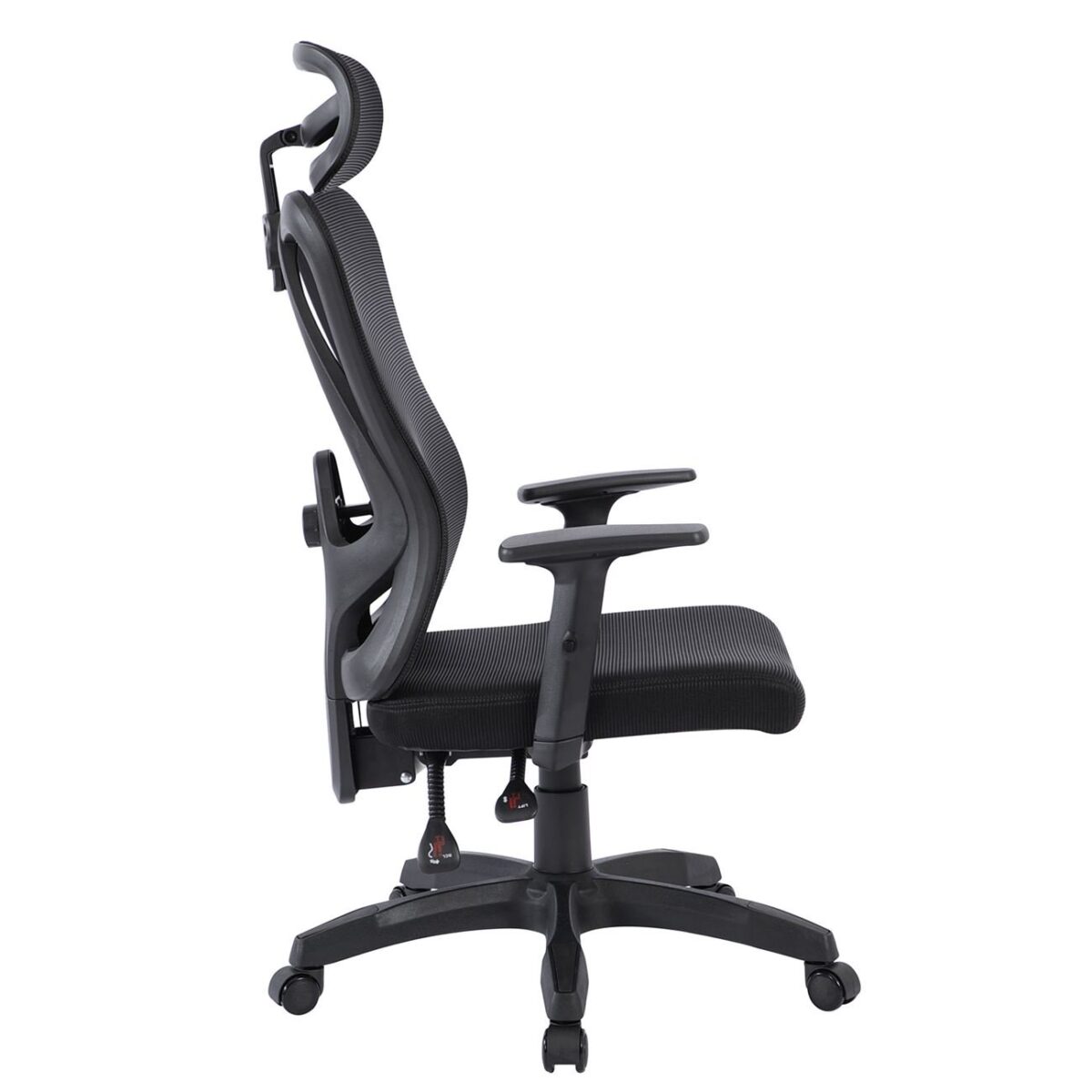 BF3750 Πολυθρόνα Γραφείου Διευθυντή, Mesh Μαύρο, Μπράτσα up-down - Image 3