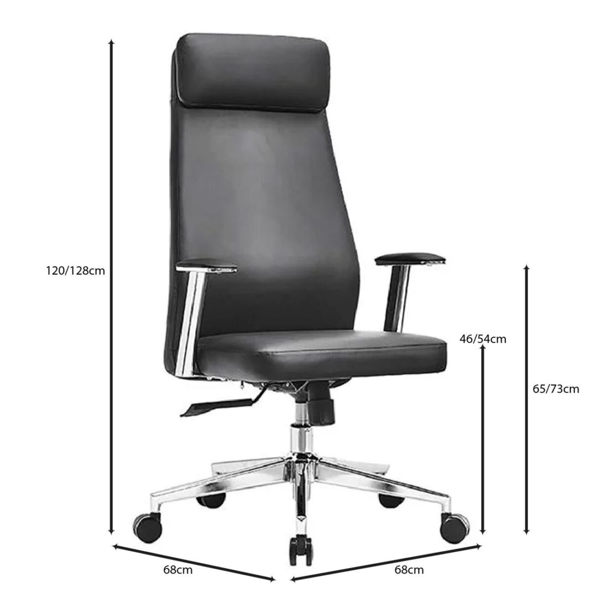 BF8800 Πολυθρόνα Γραφείου Διευθυντή, Pu Μαύρο, Βάση & - Image 7