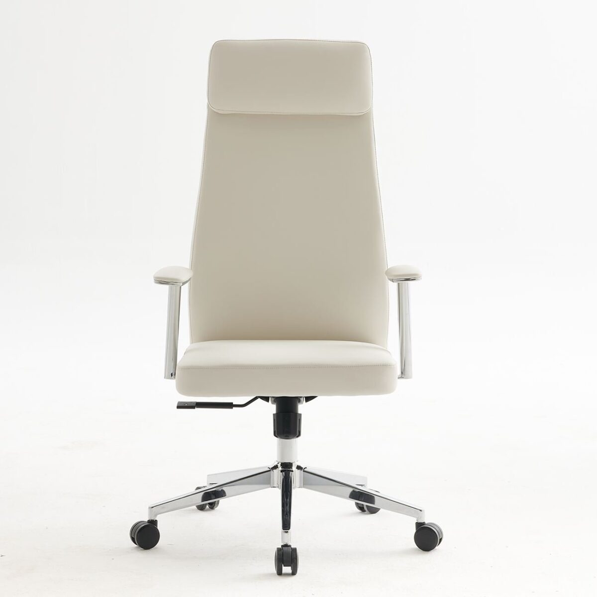 BF8800 Πολυθρόνα Γραφείου Διευθυντή, Pu Άσπρο, Βάση & Μπράτσα Χρώμιο - Image 4