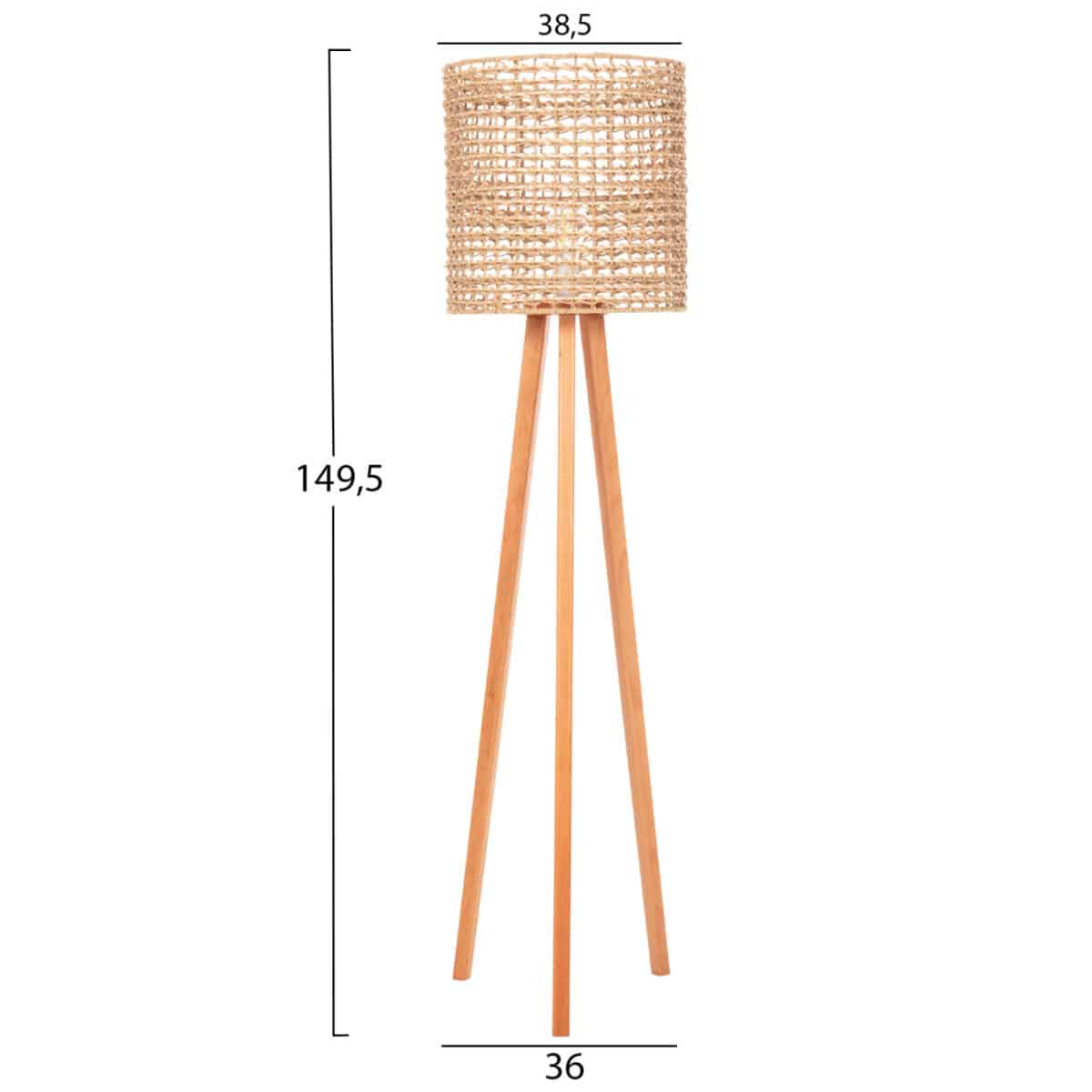 ΕΠΙΔΑΠΕΔΙΟ ΦΩΤΙΣΤΙΚΟ HM4351 RUBBERWOOD-RATTAN-PAPER ROPE ΣΕ ΦΥΣΙΚΟ Φ36x149,5Υεκ. - Image 2